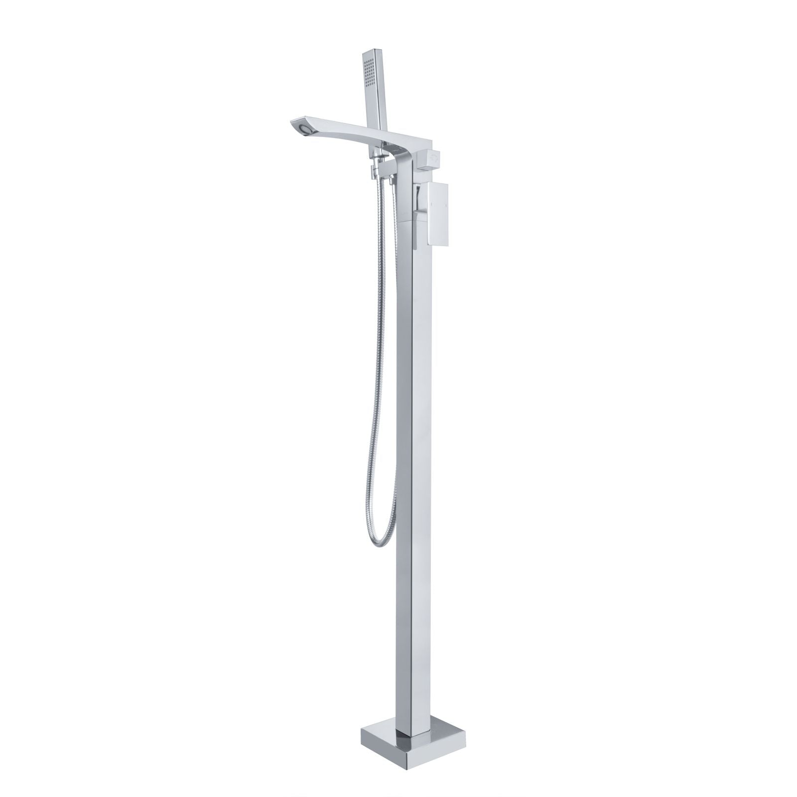 Floor Mounted Freestanding Tub Filler with Single Handle, Chorme Color & Brass Material