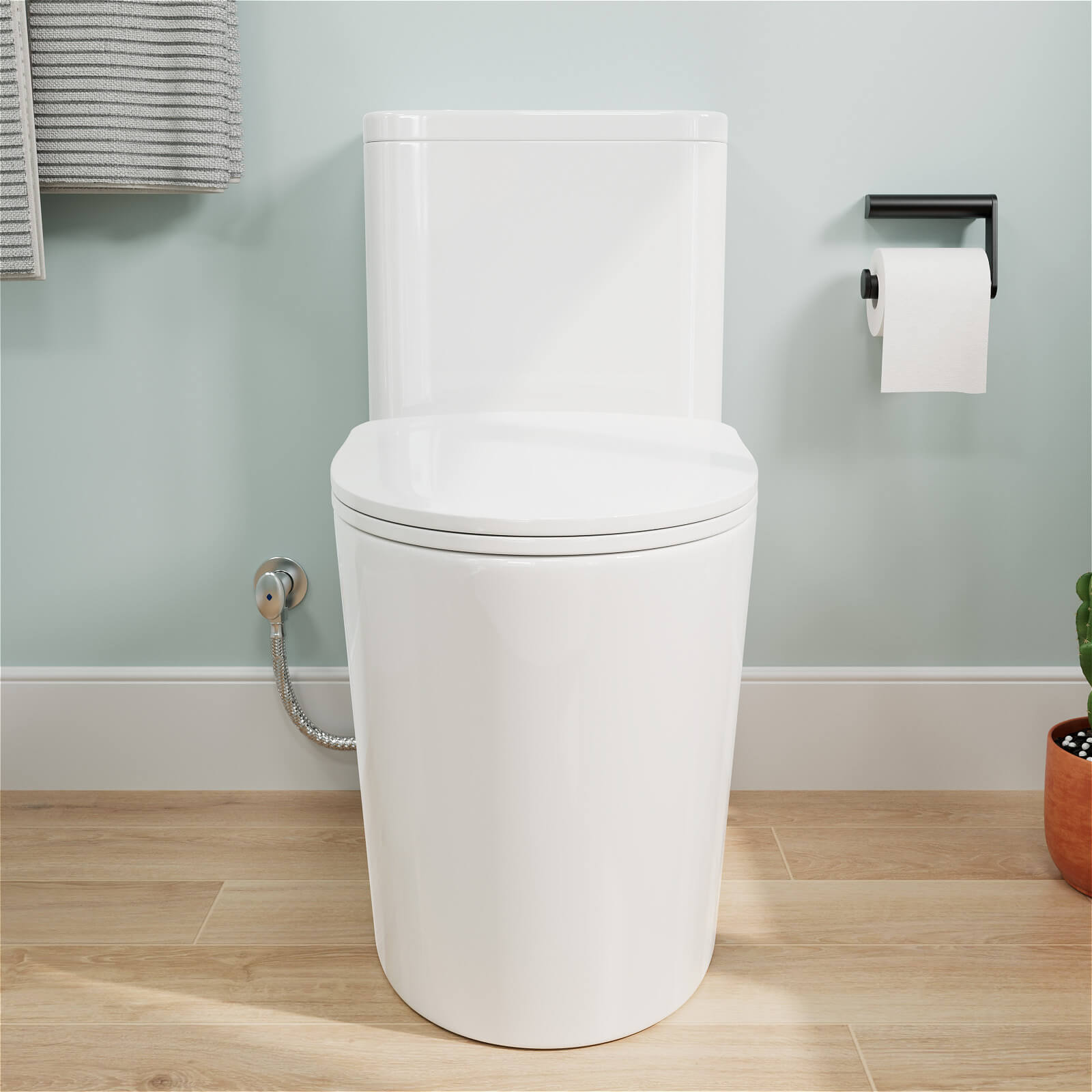 Floor Mount One-Piece Toilet Dual Flushing with Toilet Seat