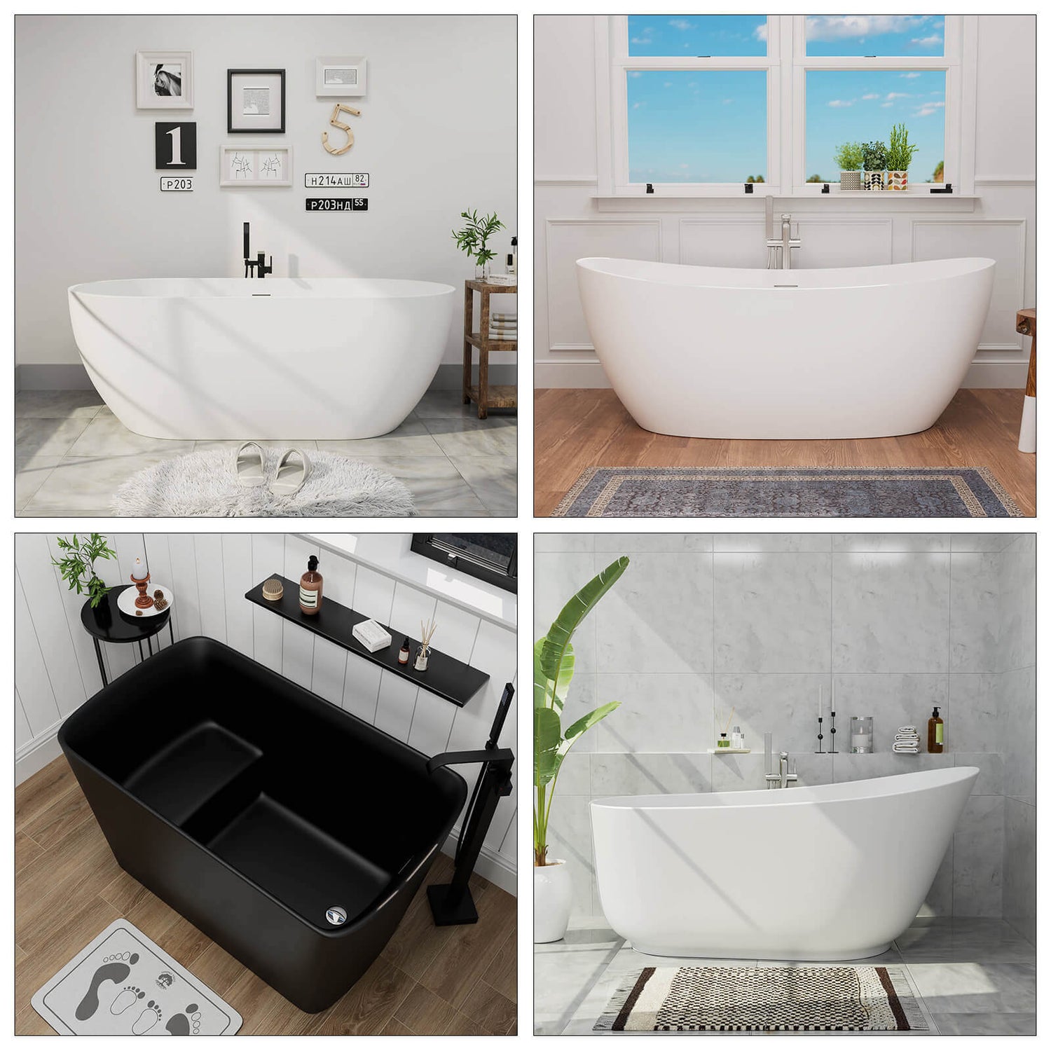 Four of the best solid surface bathtubs from Giving Tree Home