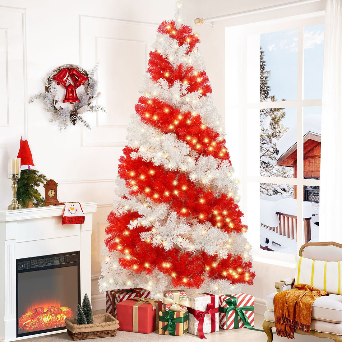 Full 6ft PVC Christmas tree with 904 branch tips holiday decor