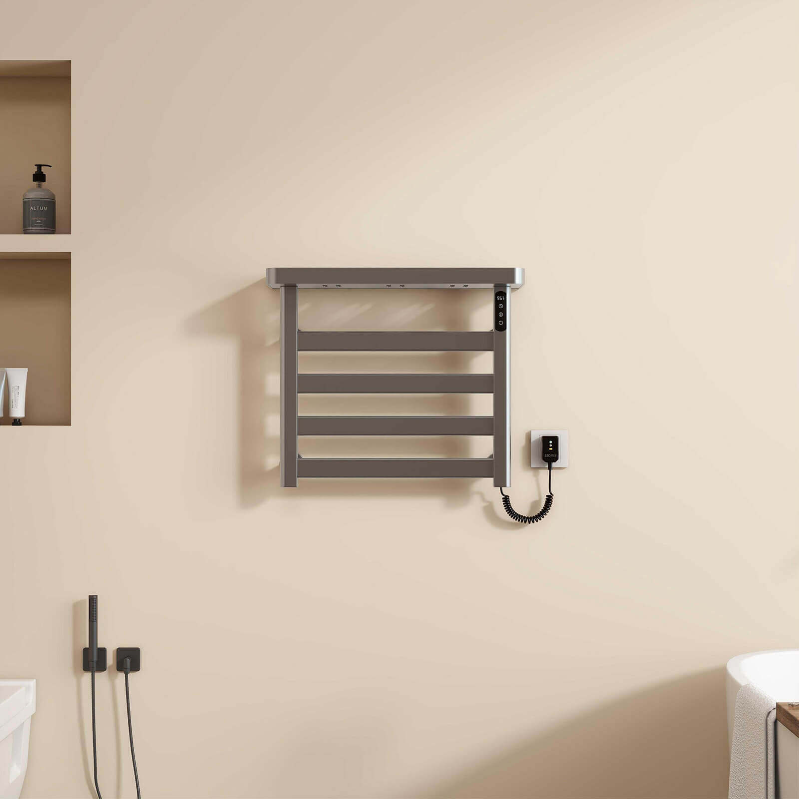 G50 Heated Towel Rack with IPX5 waterproof rating