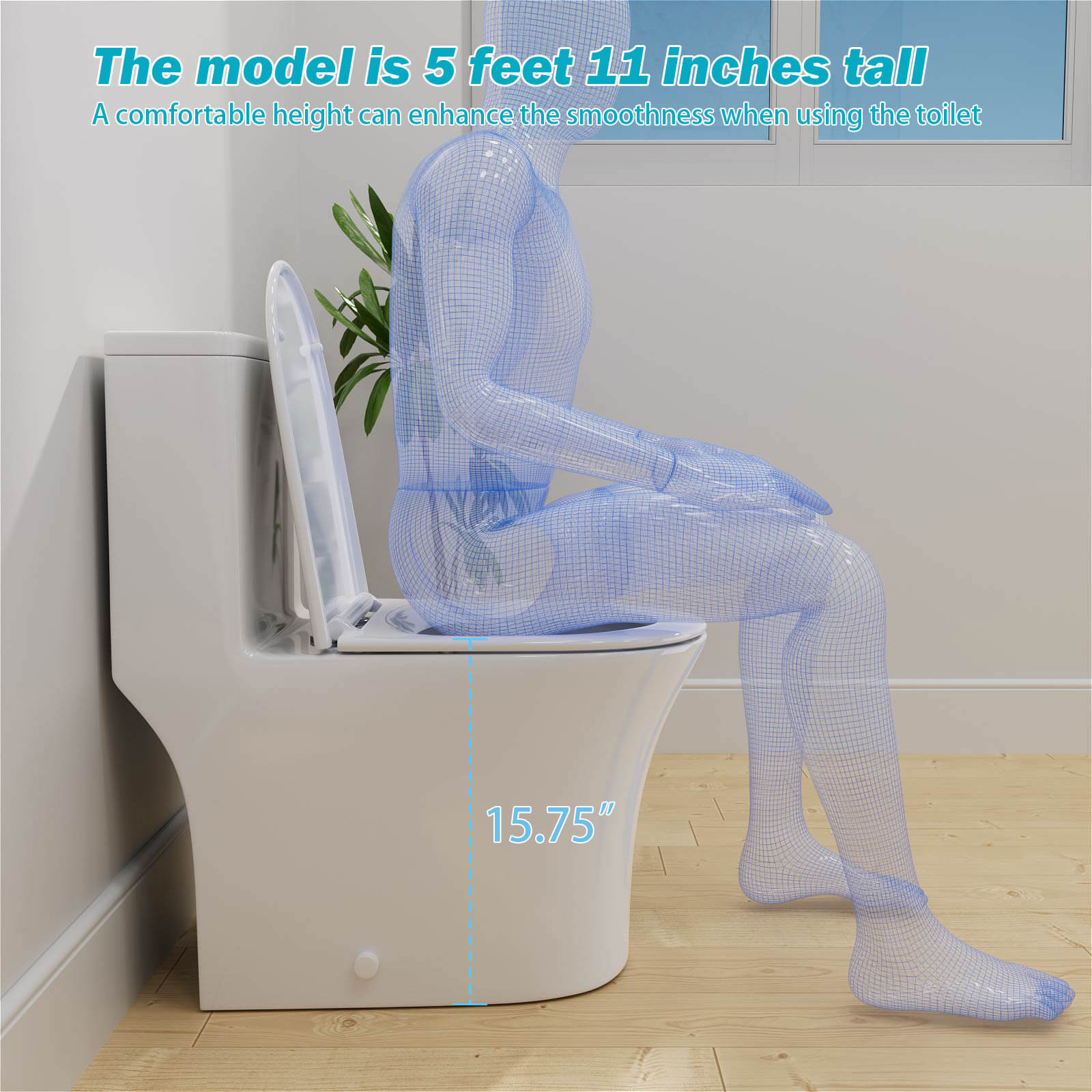 G6 0056W dual flush toilet with 15.75 inch comfort height