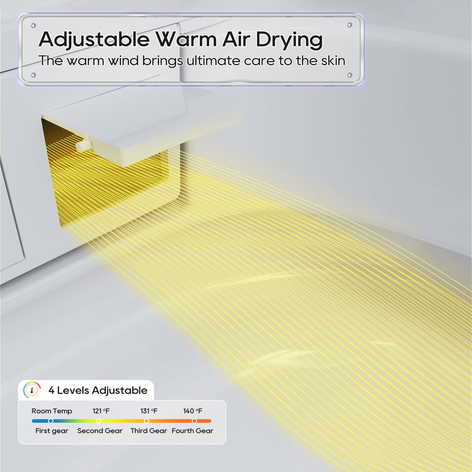 Giving Tree Floor Square White Smart Toilet with warm air drying