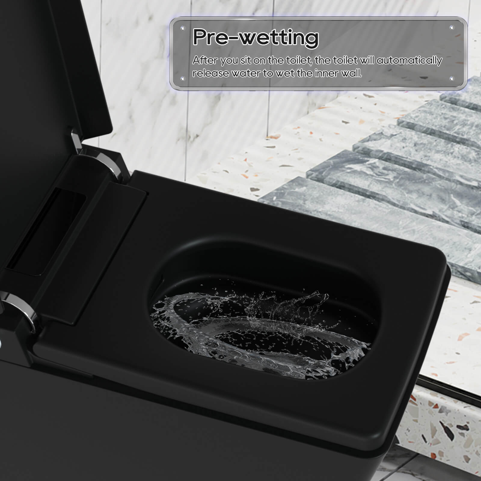 Giving Tree Smart Square One-Piece Floor Toilet with Remote Control and Automatic Cover