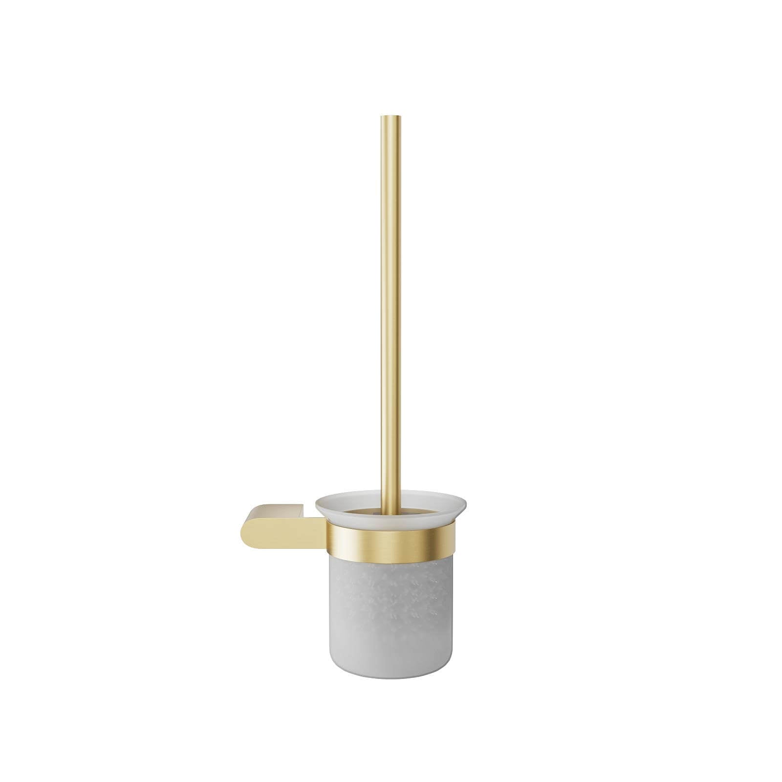Gold toilet brush with wall mounted holder