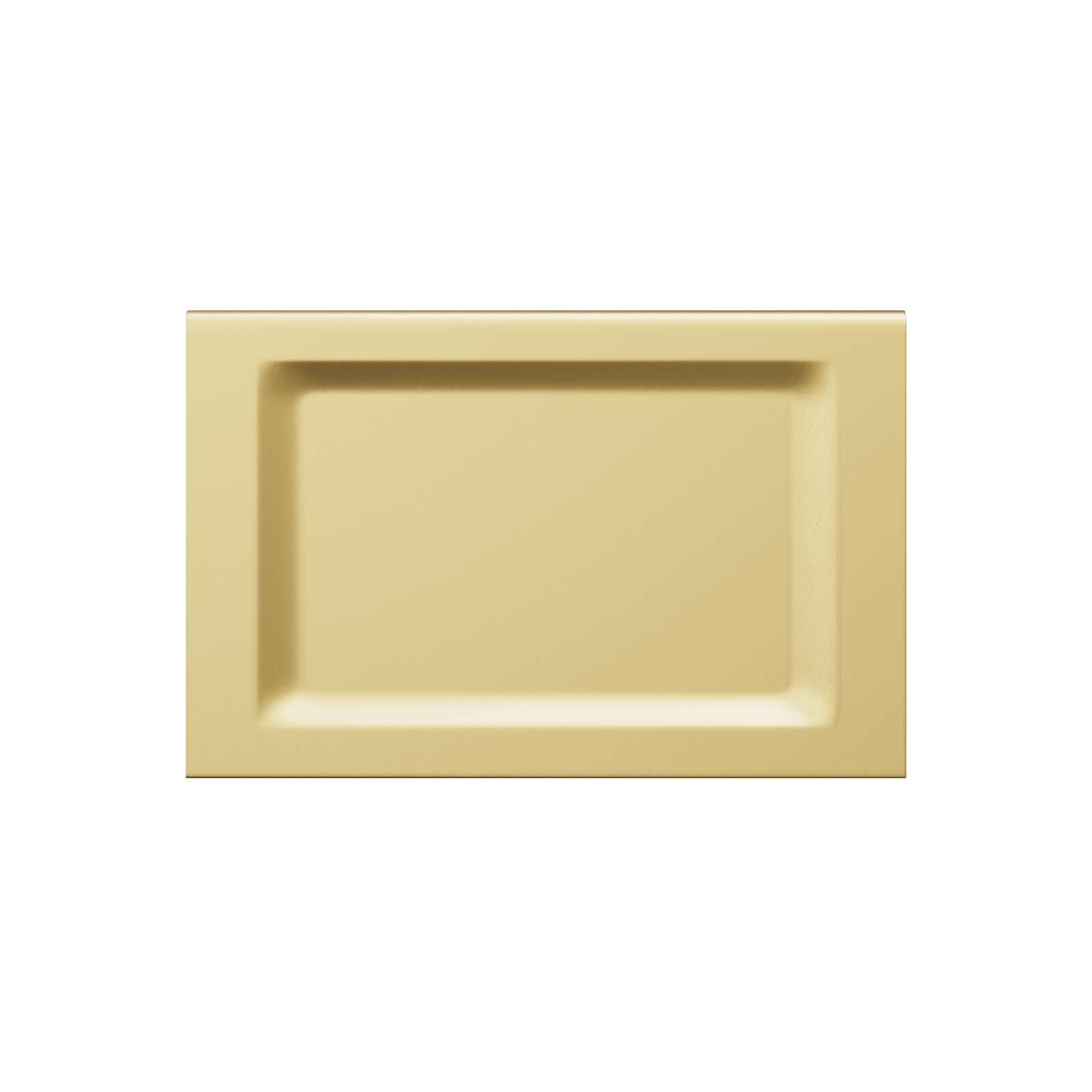 Golden bathroom fixture holding toilet roll and phone