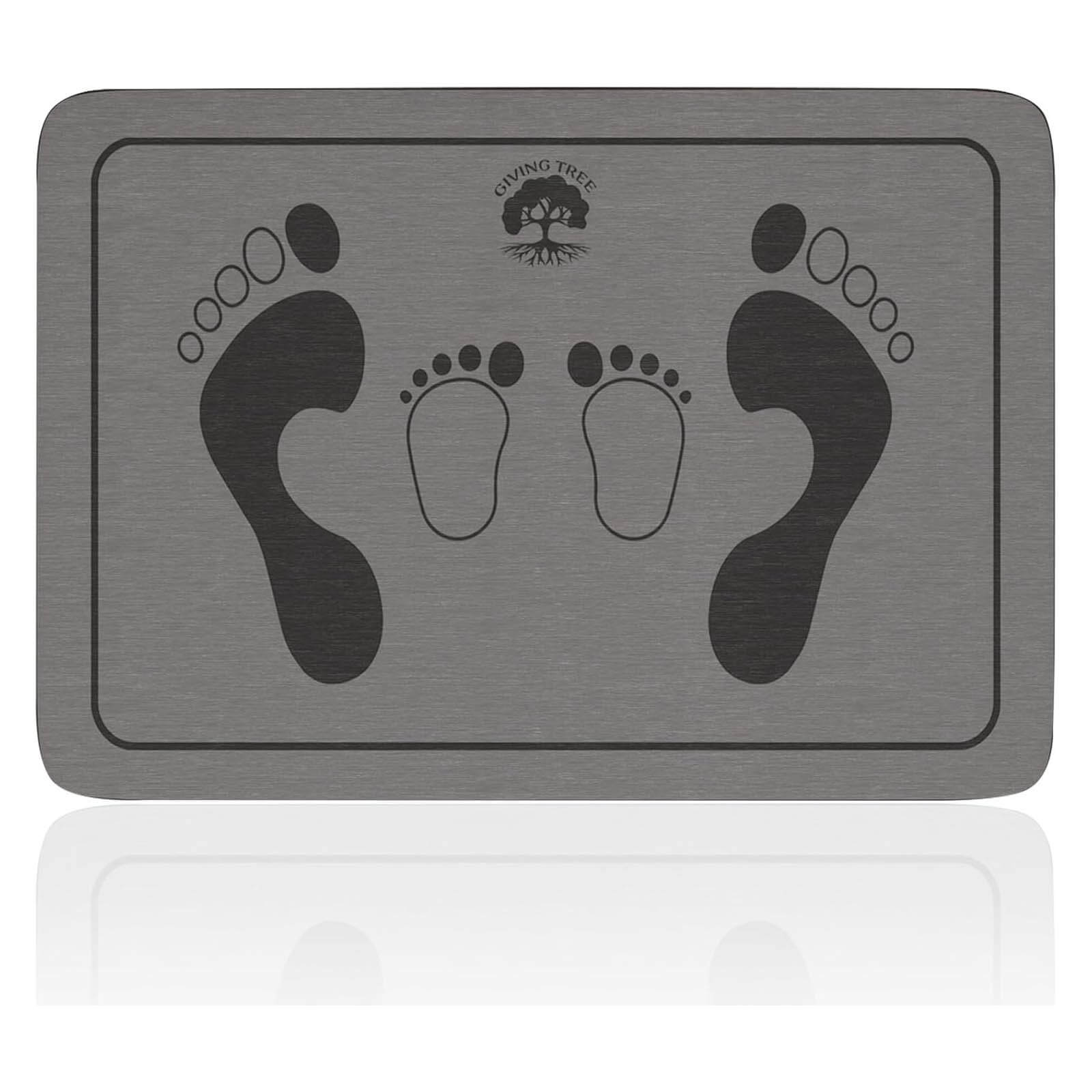 Gray Non-Slip Diatomaceous Earth Bath Mat