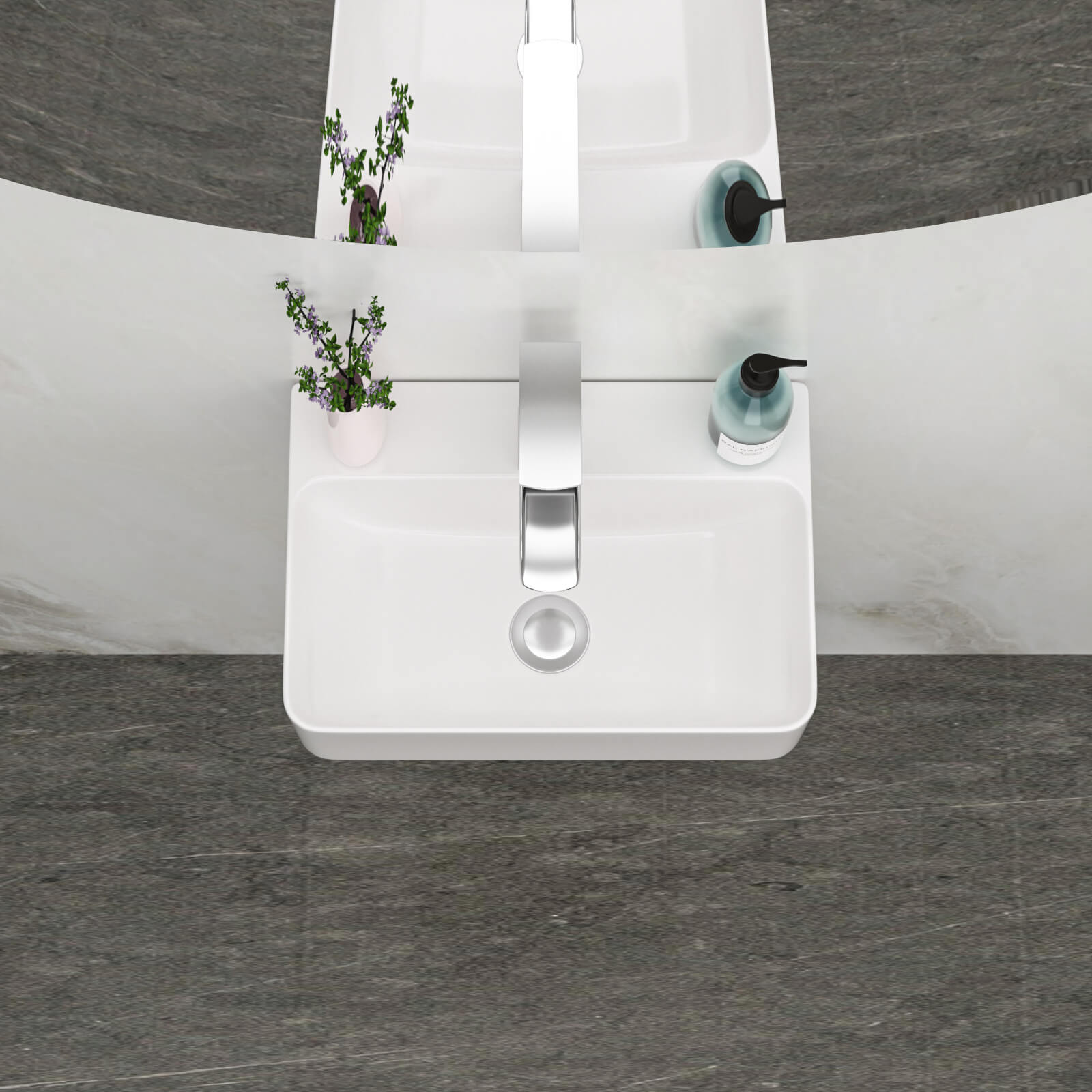 High temperature fired 14x10 wall mounted sink