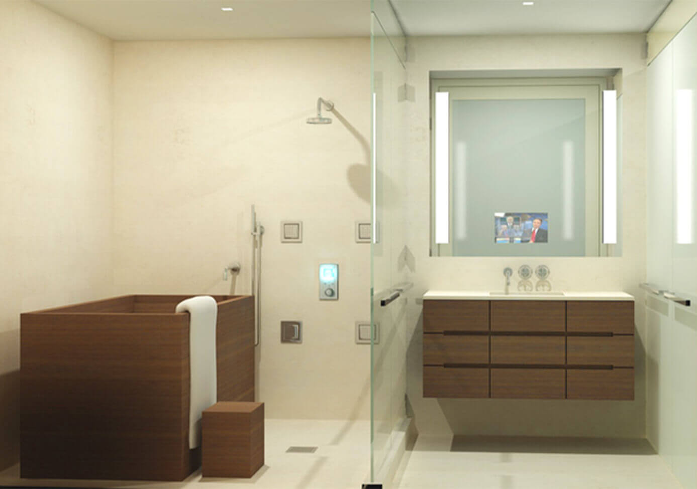 Incorporating an Ofuro bathtub into a small bathroom