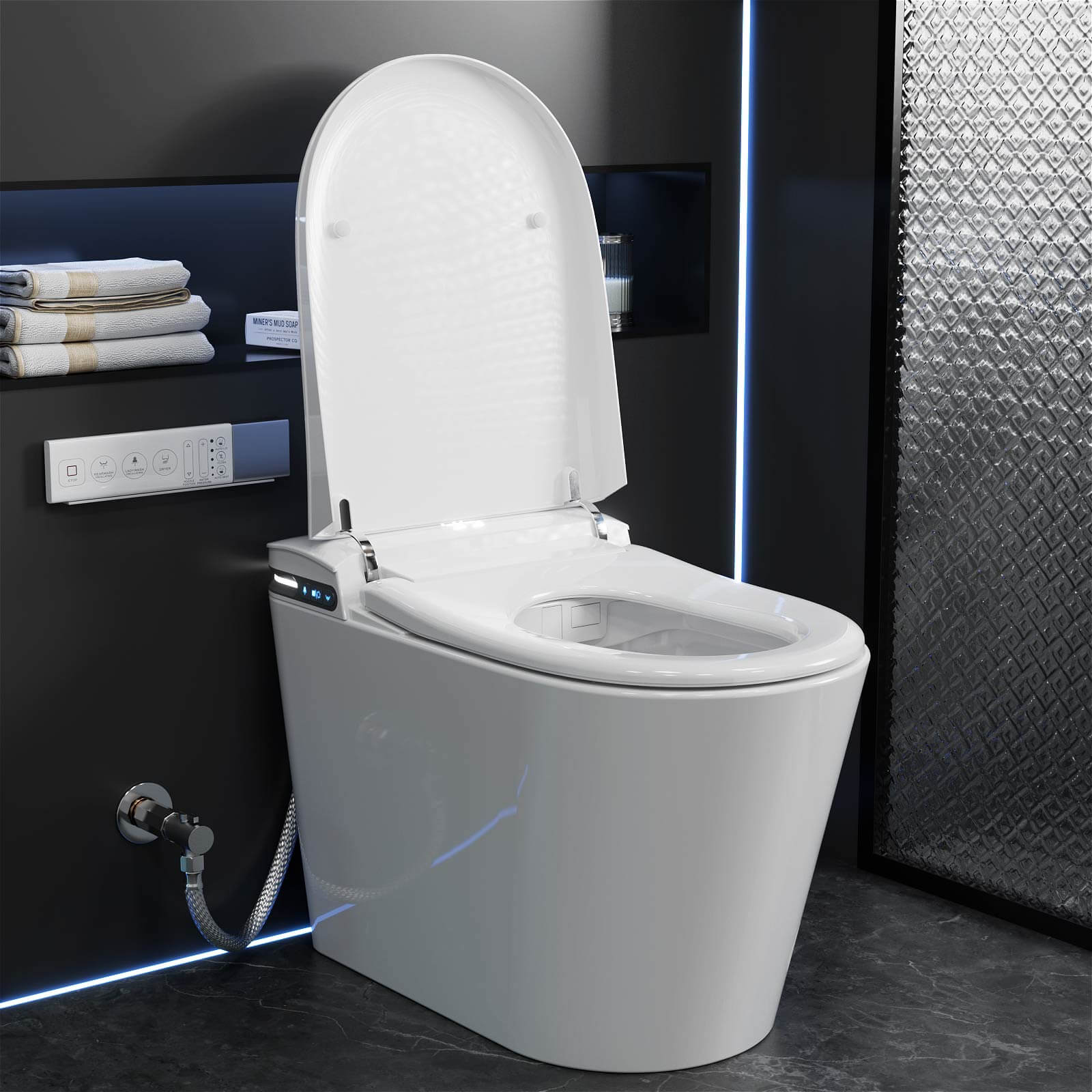 High Tech Tankless Smart Toilet with Bidet, Heated Seats, Aroma Diffusion Function