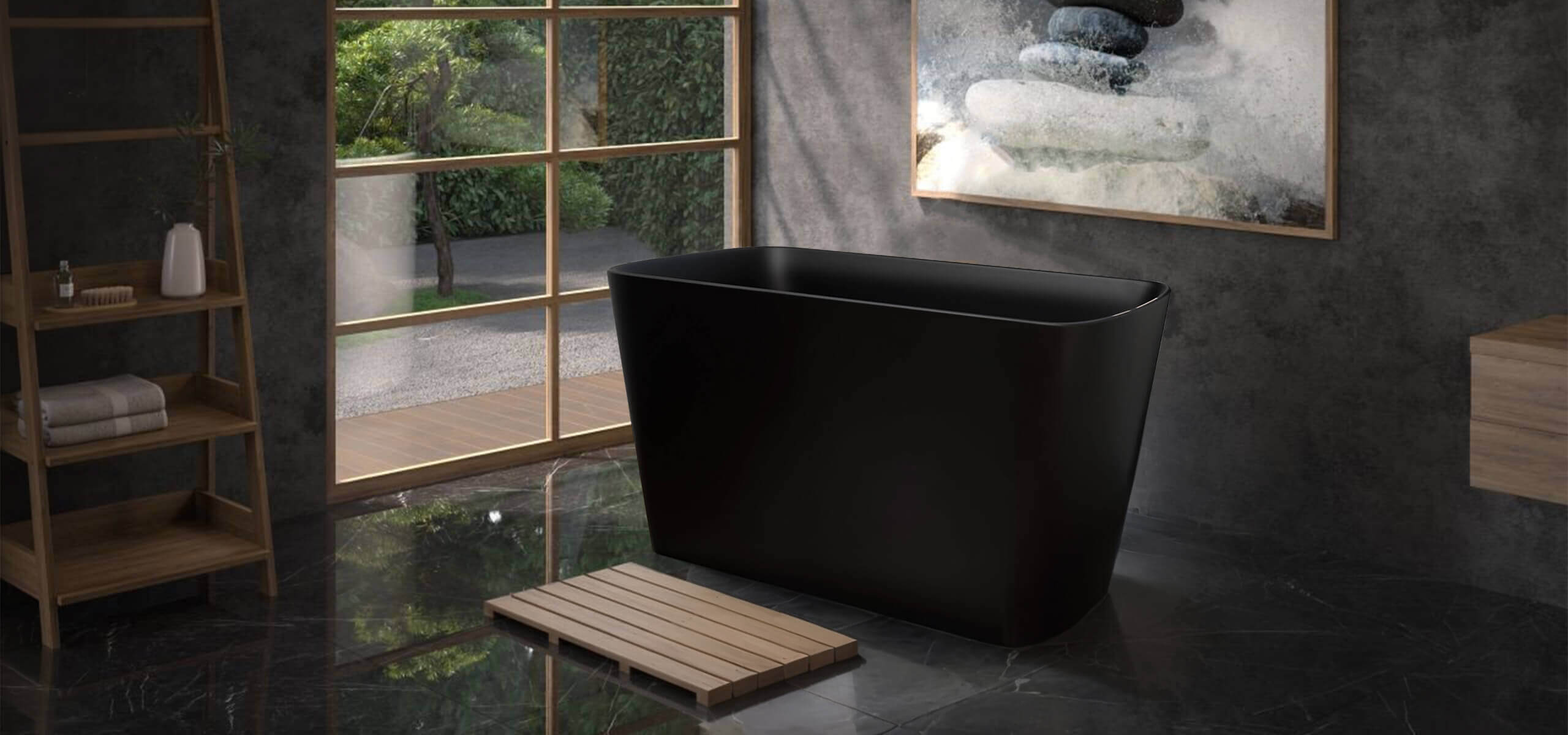 Install a modern Japanese soaking tub in your bathroom