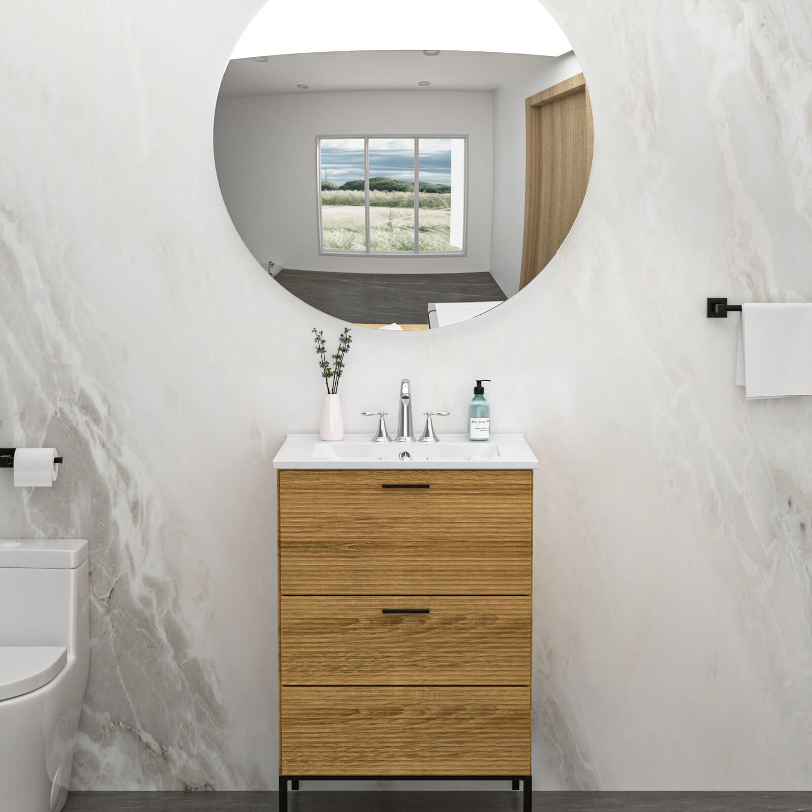 Integrated one piece sink and countertop with clean white glaze