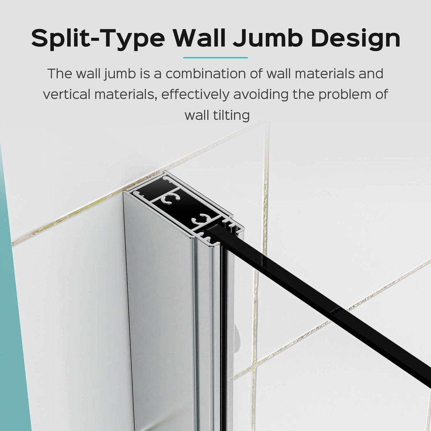 Lightweight aluminum alloy frame chrome shower door