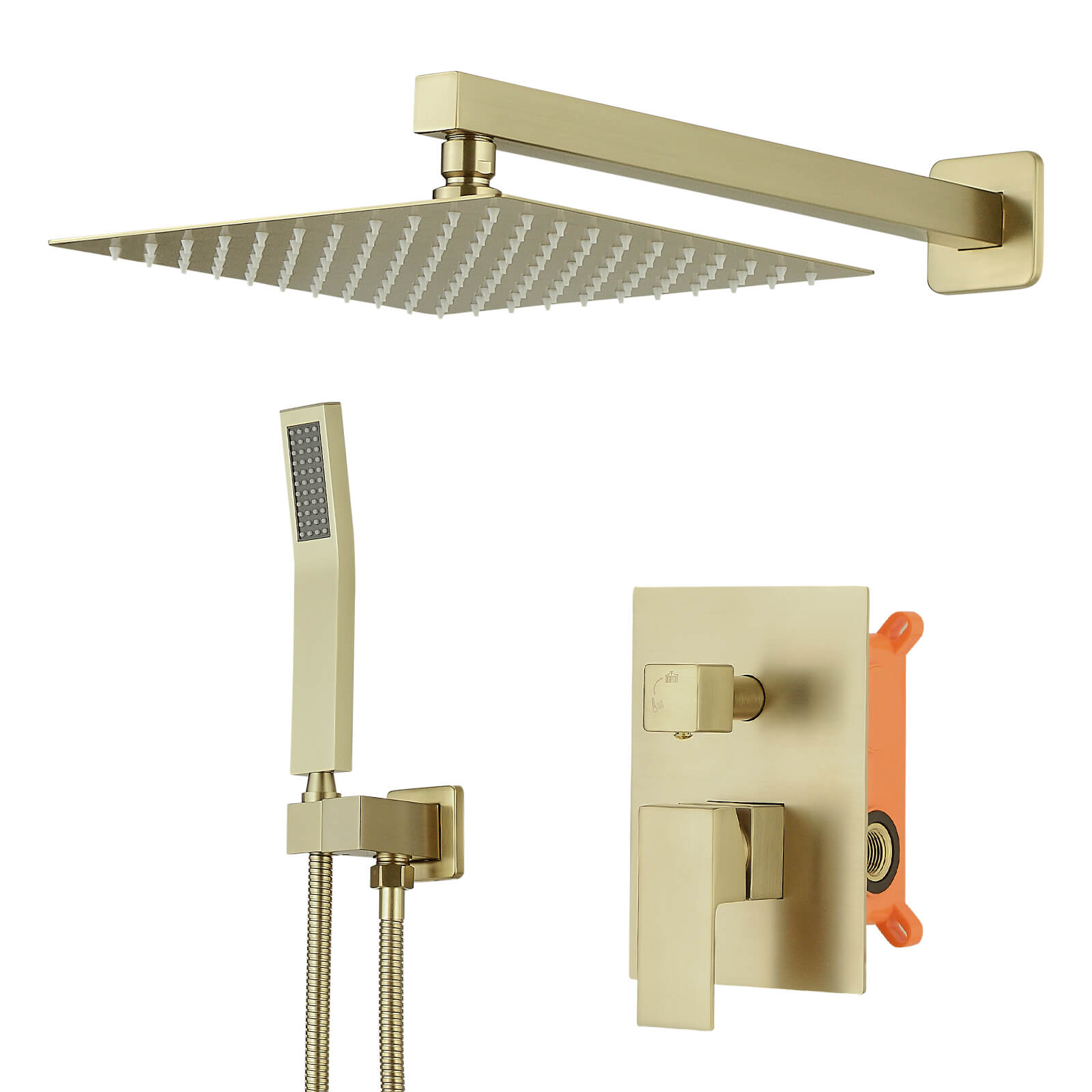 Luxury brushed gold bathroom shower fixture