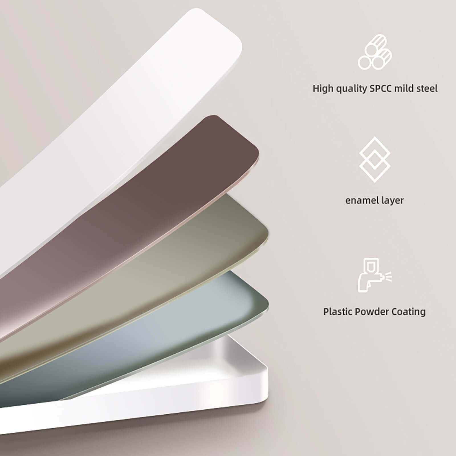 Material illustration of modern grey wall mounted bathroom towel heater