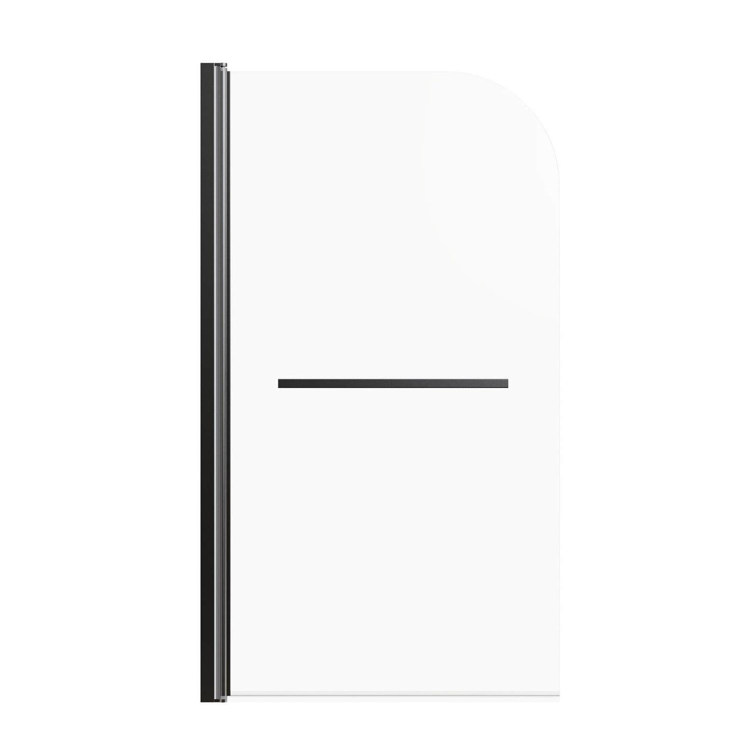 Matte Black 31 in x 55 in SGCC Safety Glass Bathtub Screen with minimalist design