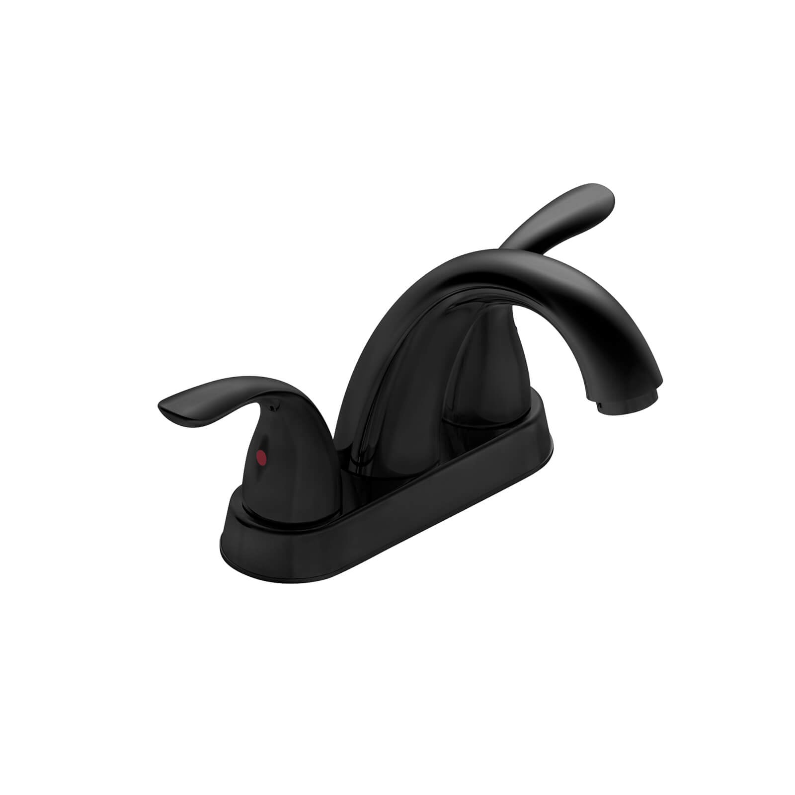 Low Arc Matte Black Bathroom Sink Center Faucet