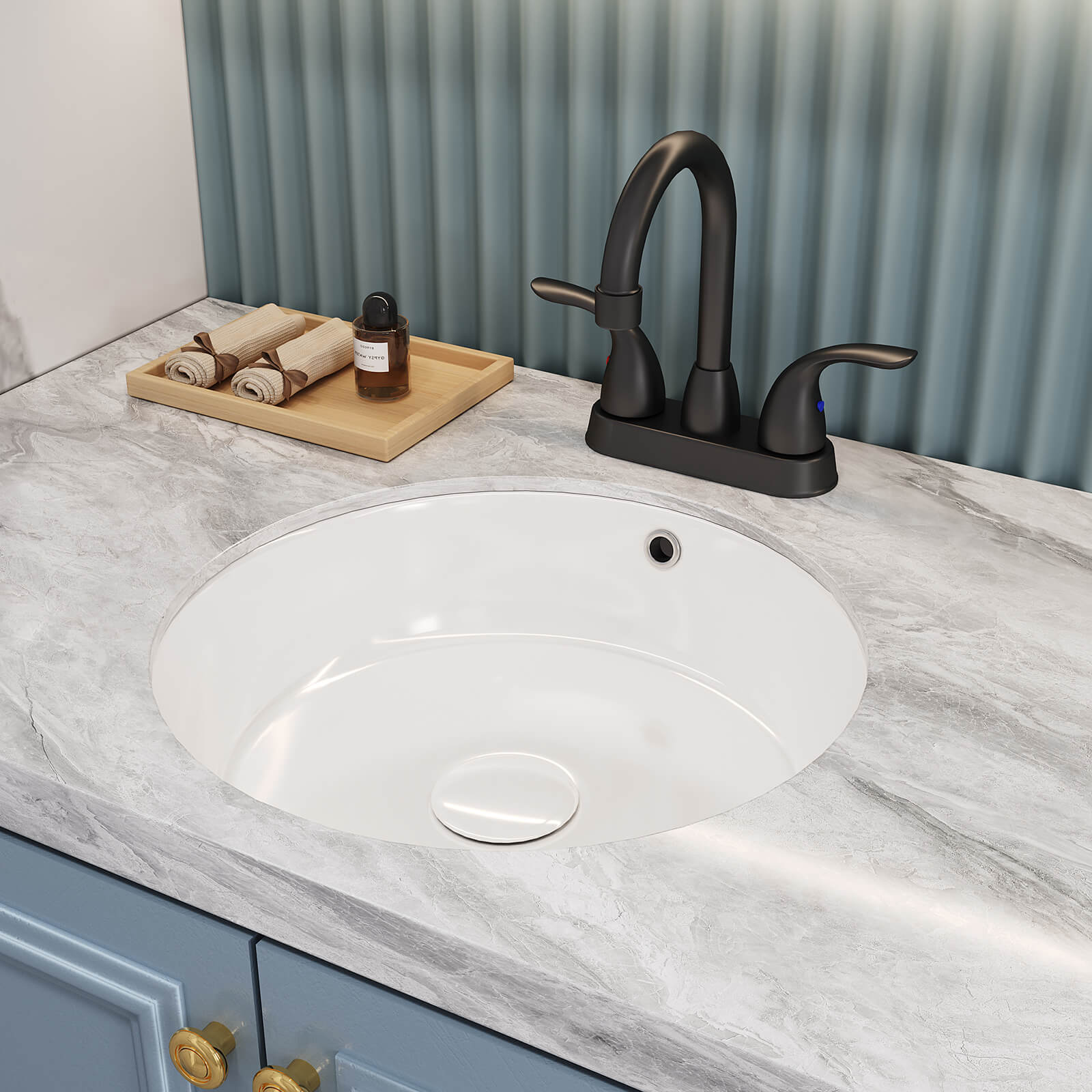 Matte Black Stainless Steel Deck Mounted Bathroom Faucet with 360_ Swivel Spout