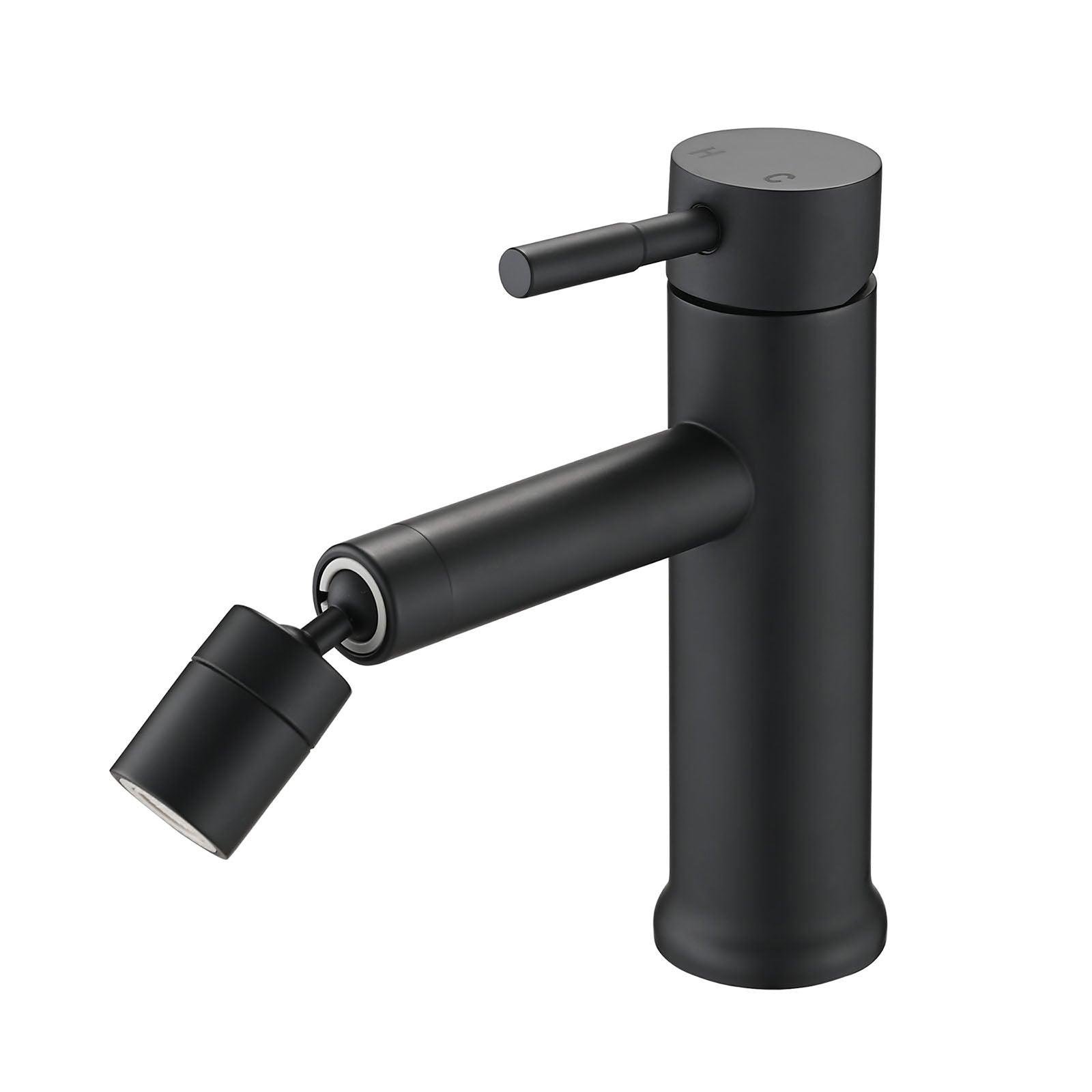 Matte Black Sink Faucet with 360-degree Rotating Aerator