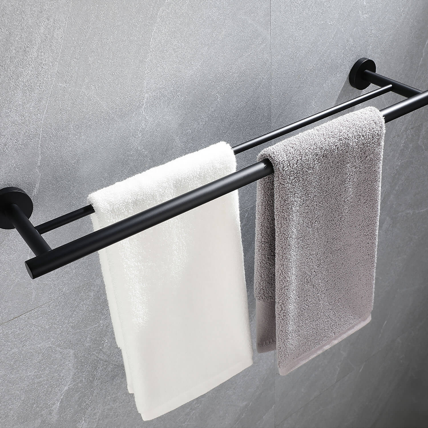 Matte Black 24 inch Double Towel Bar