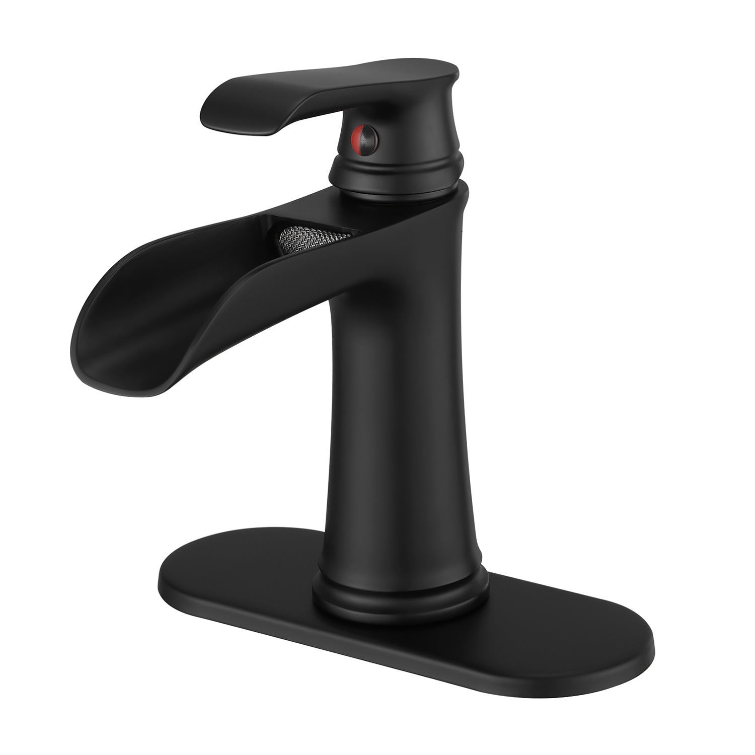 Matte Black Bathroom Faucet with deck plate