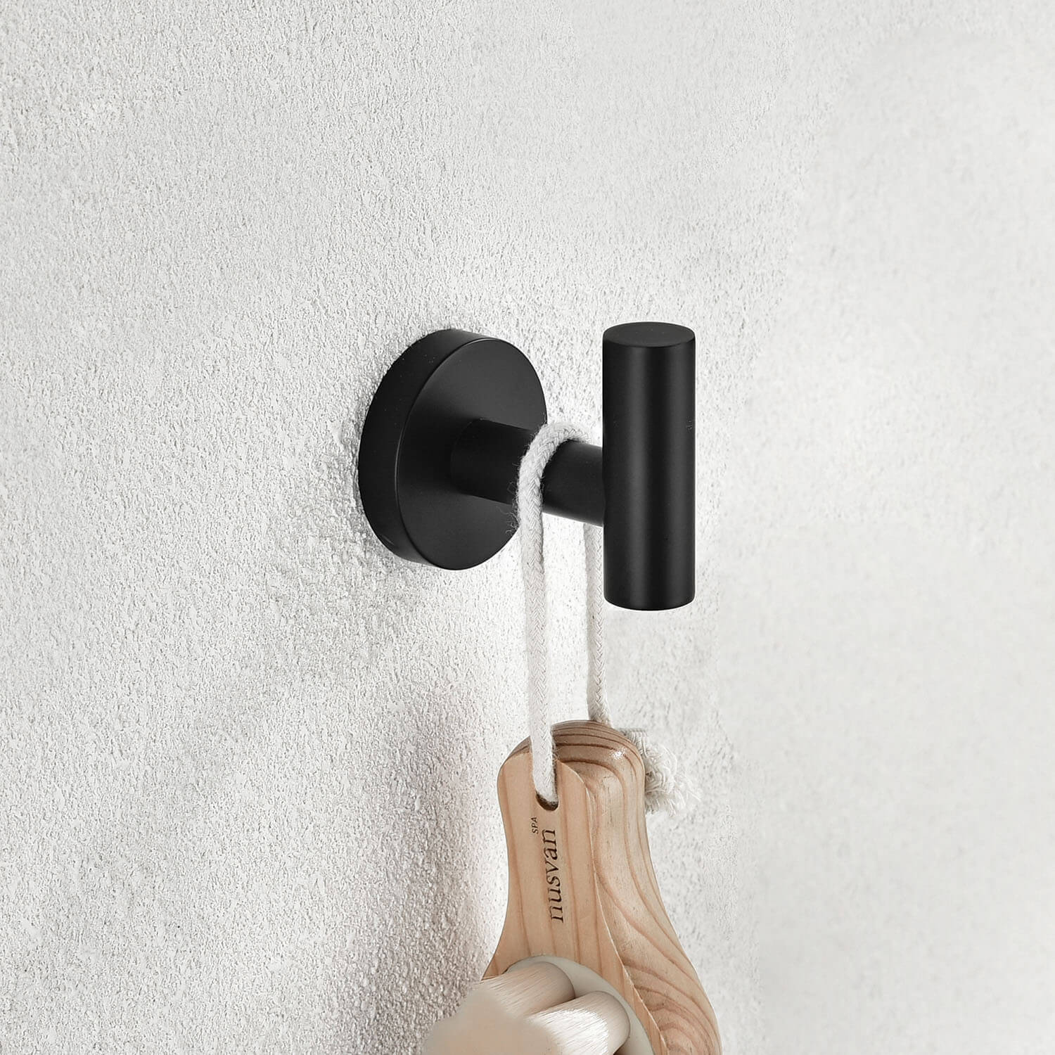 Matte Black bathroom robe hook