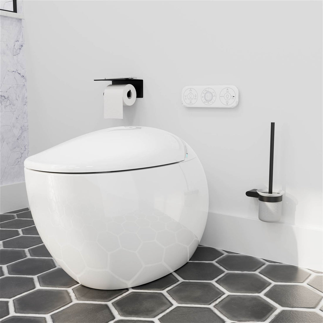 6-Piece Matte Black Bathroom Hardware Sets