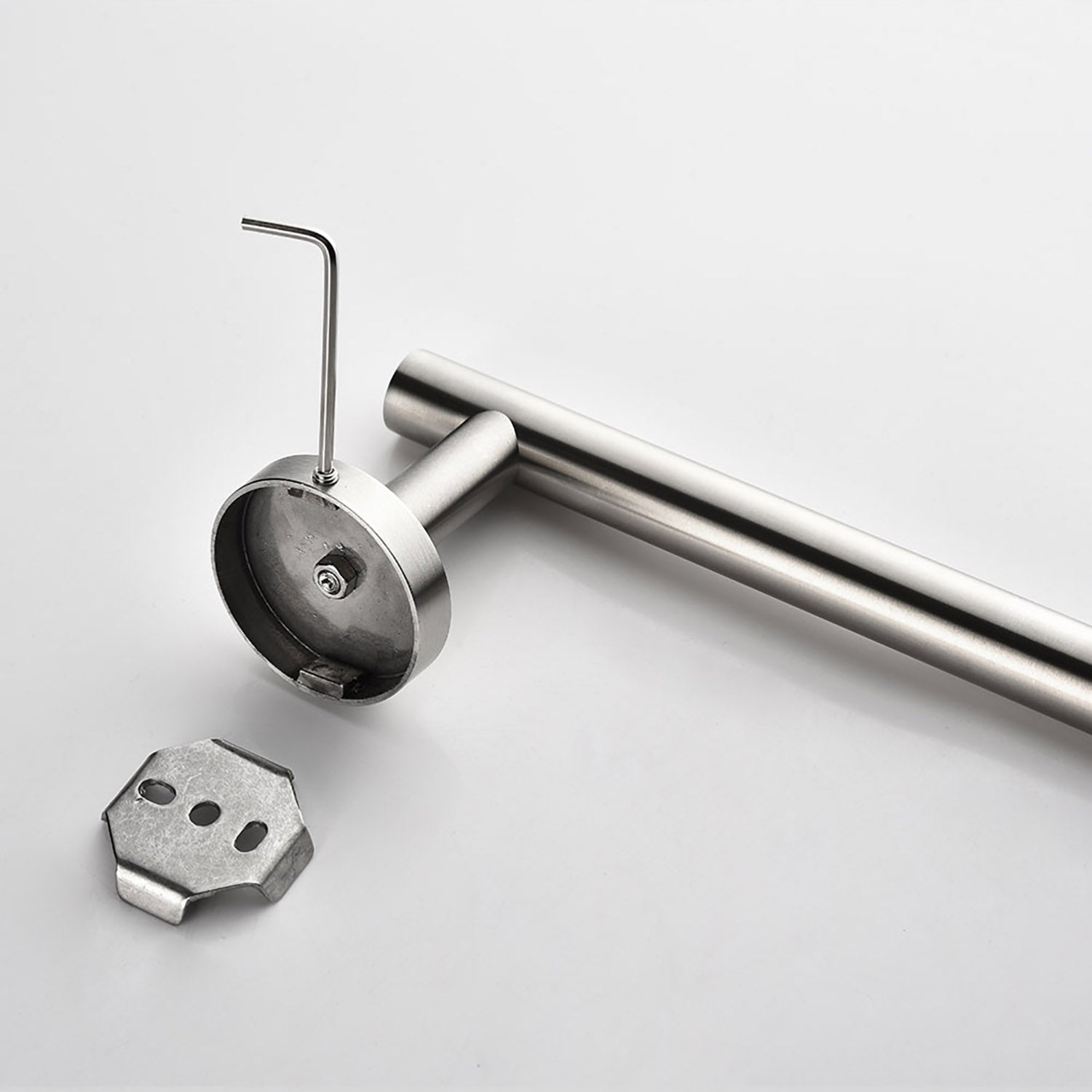 Minimalist Brushed Nickel towel rack base