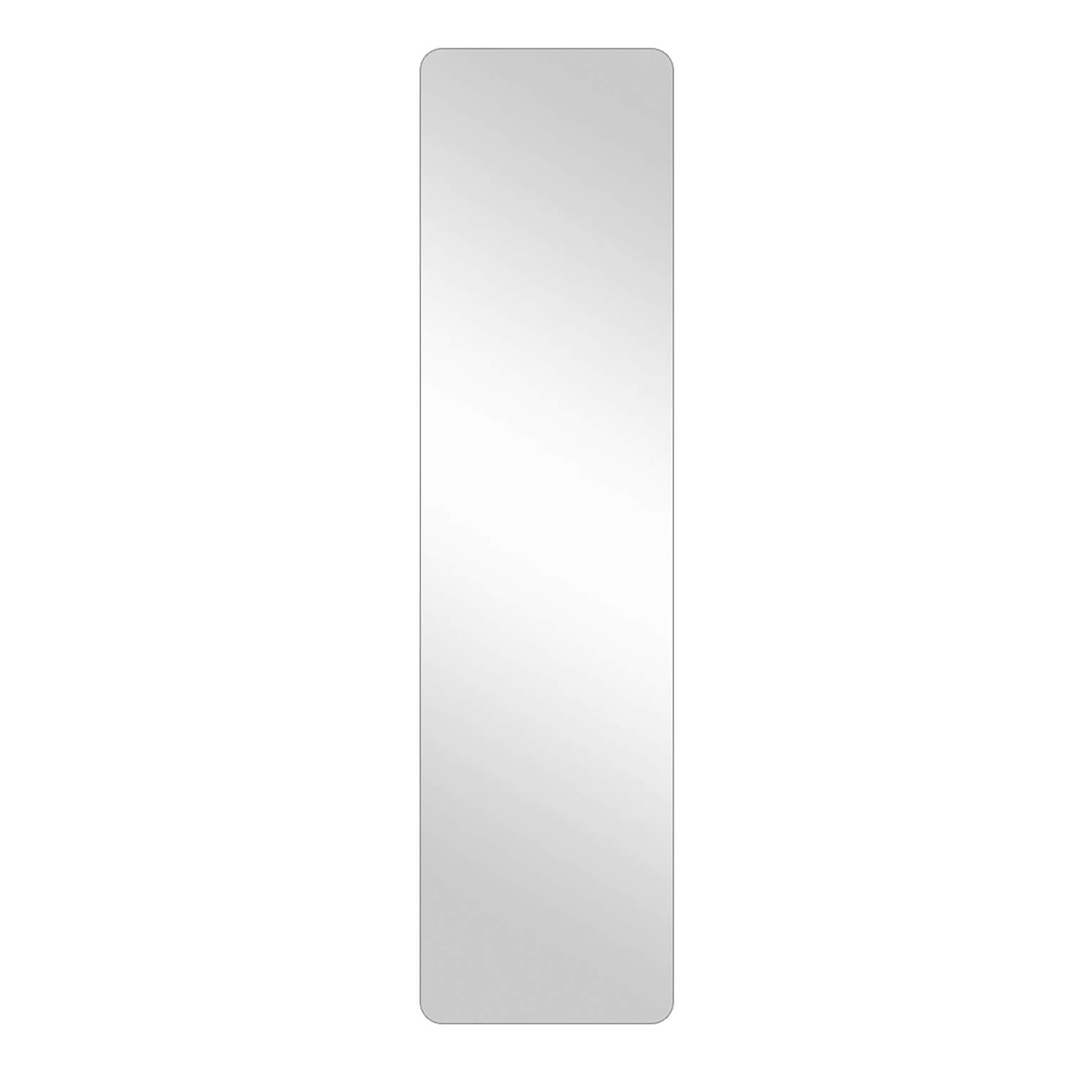 Minimalist frameless rounded corner full length mirror plain front view