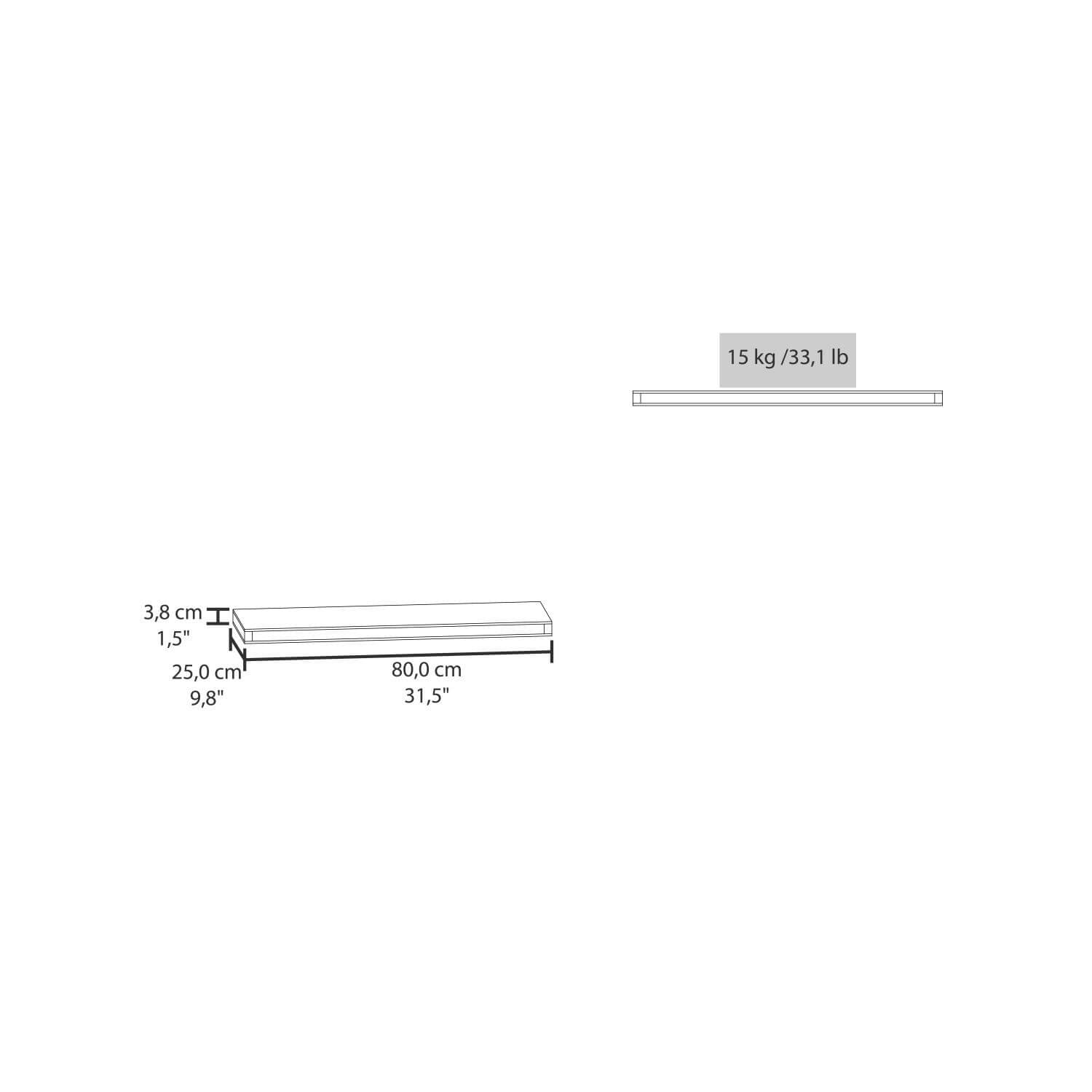 31.5" Matt Gray Floating Shelves for Bathroom Storage (Set of 2)