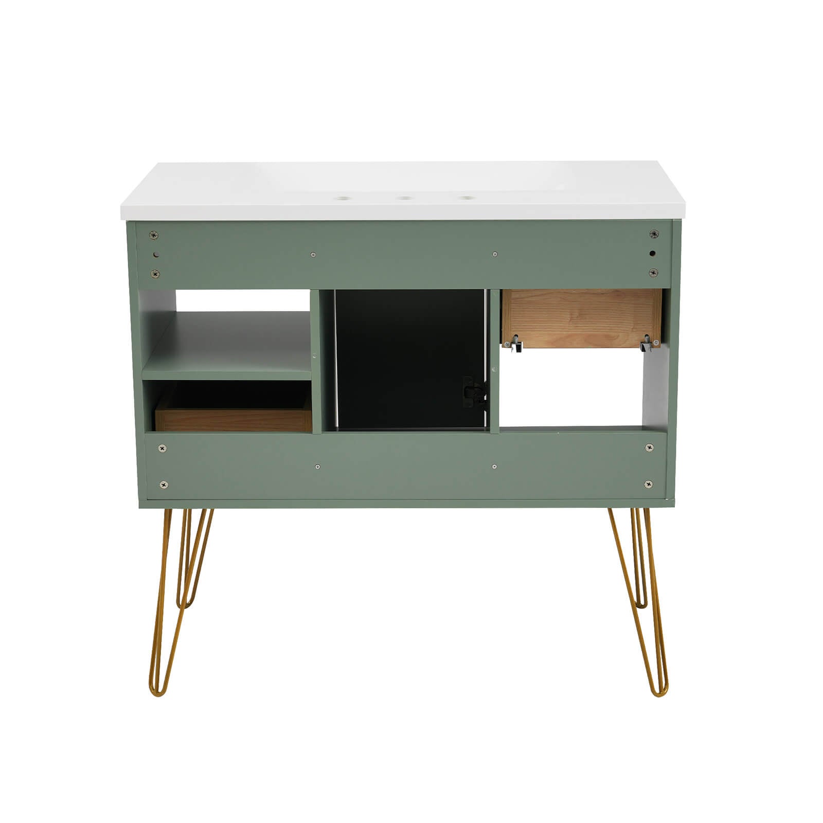 Modern 36 inch vanity with pre drilled holes for 8 inch faucet