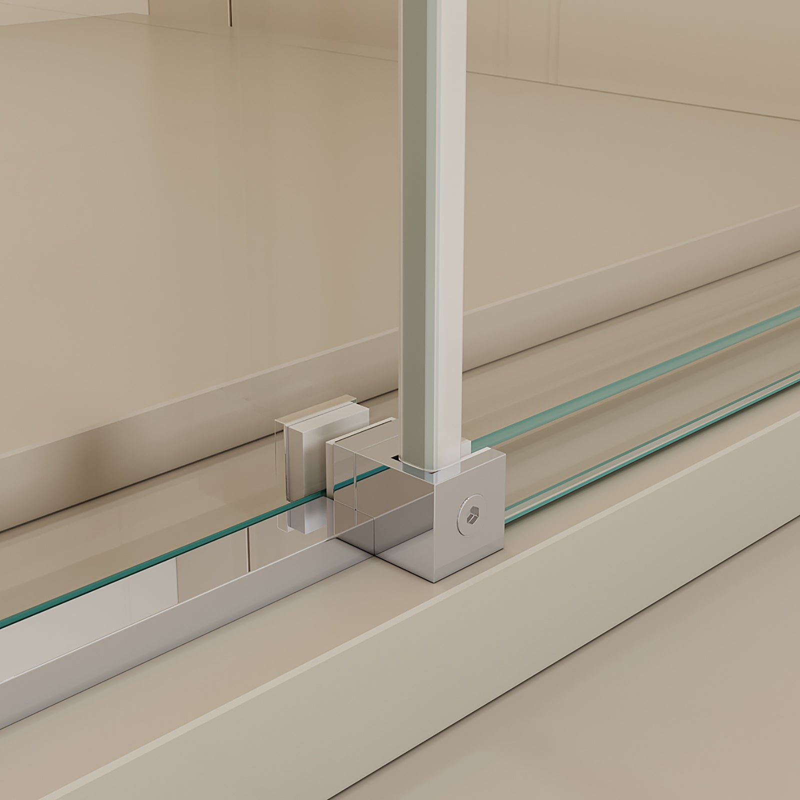Modern chrome finish sliding shower door for contemporary bathrooms