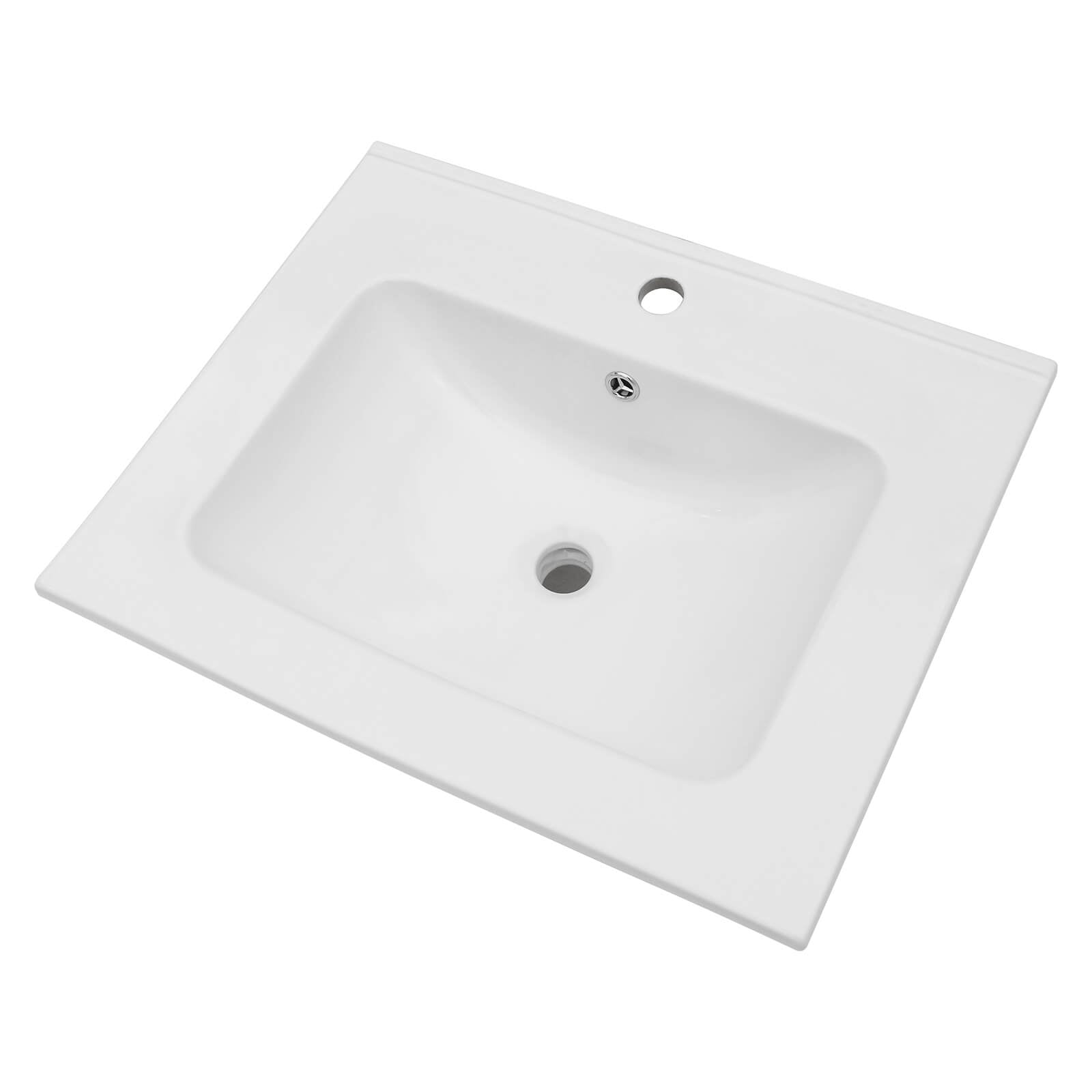 Modern white sink with smooth finish and deeper basin profile