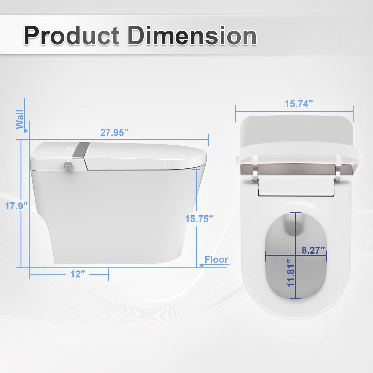 740 Smart Bidet Toilet Size 1