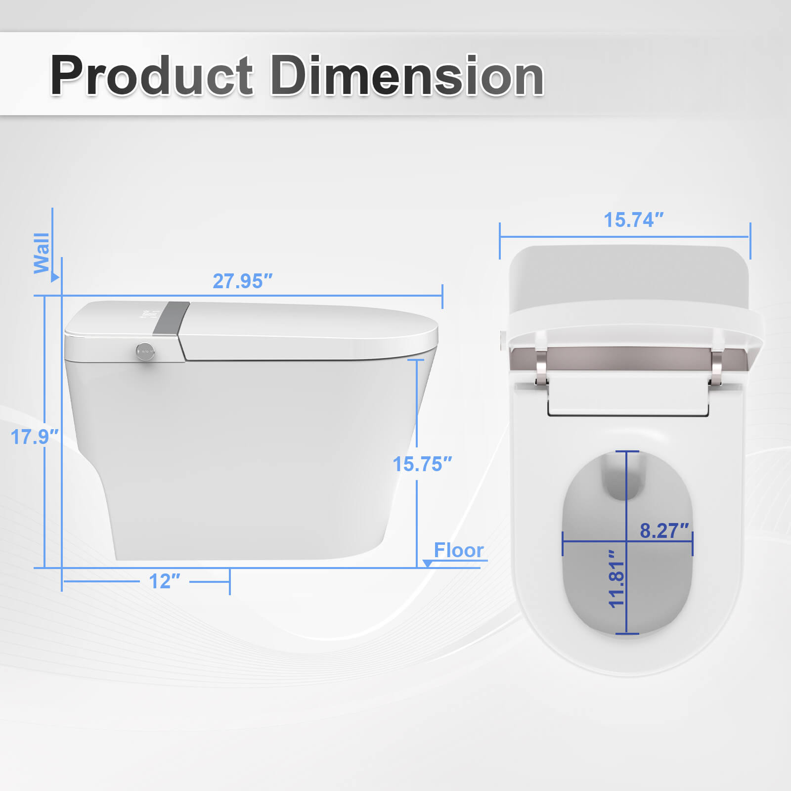 740 Smart Bidet Toilet Size 1