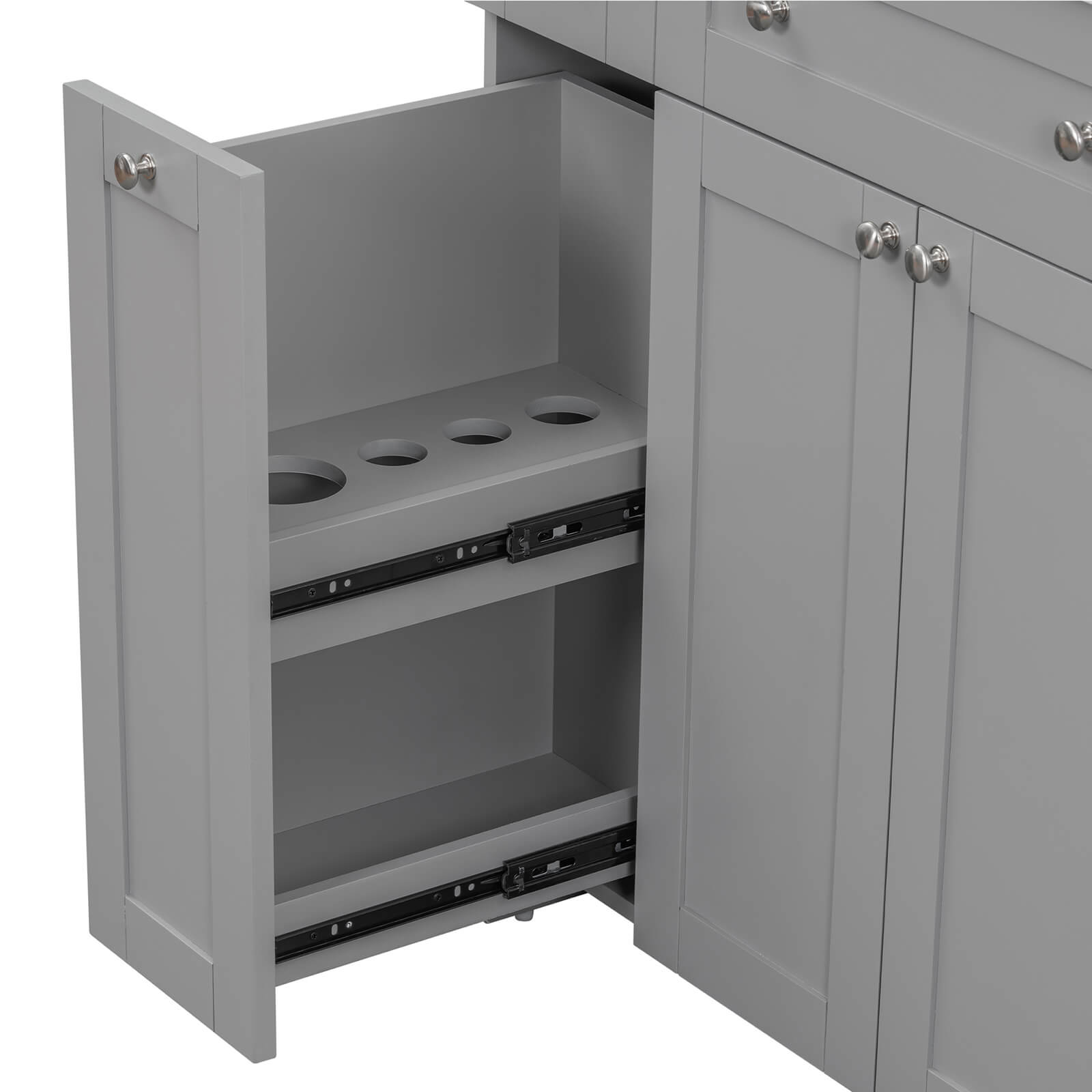 Multipurpose Drawers with Soft Close Doors 30 inch Grey Bathroom Vanity
