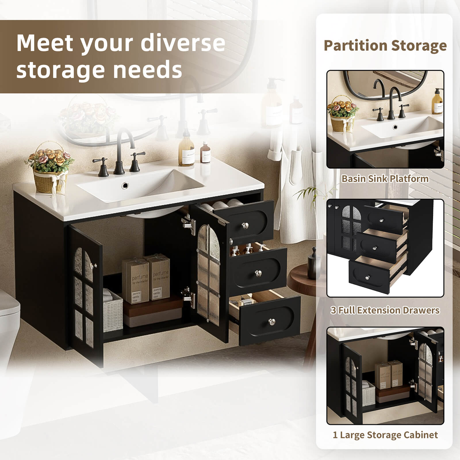 N710GTP198681B Bathroom Vanity Storage Space Description