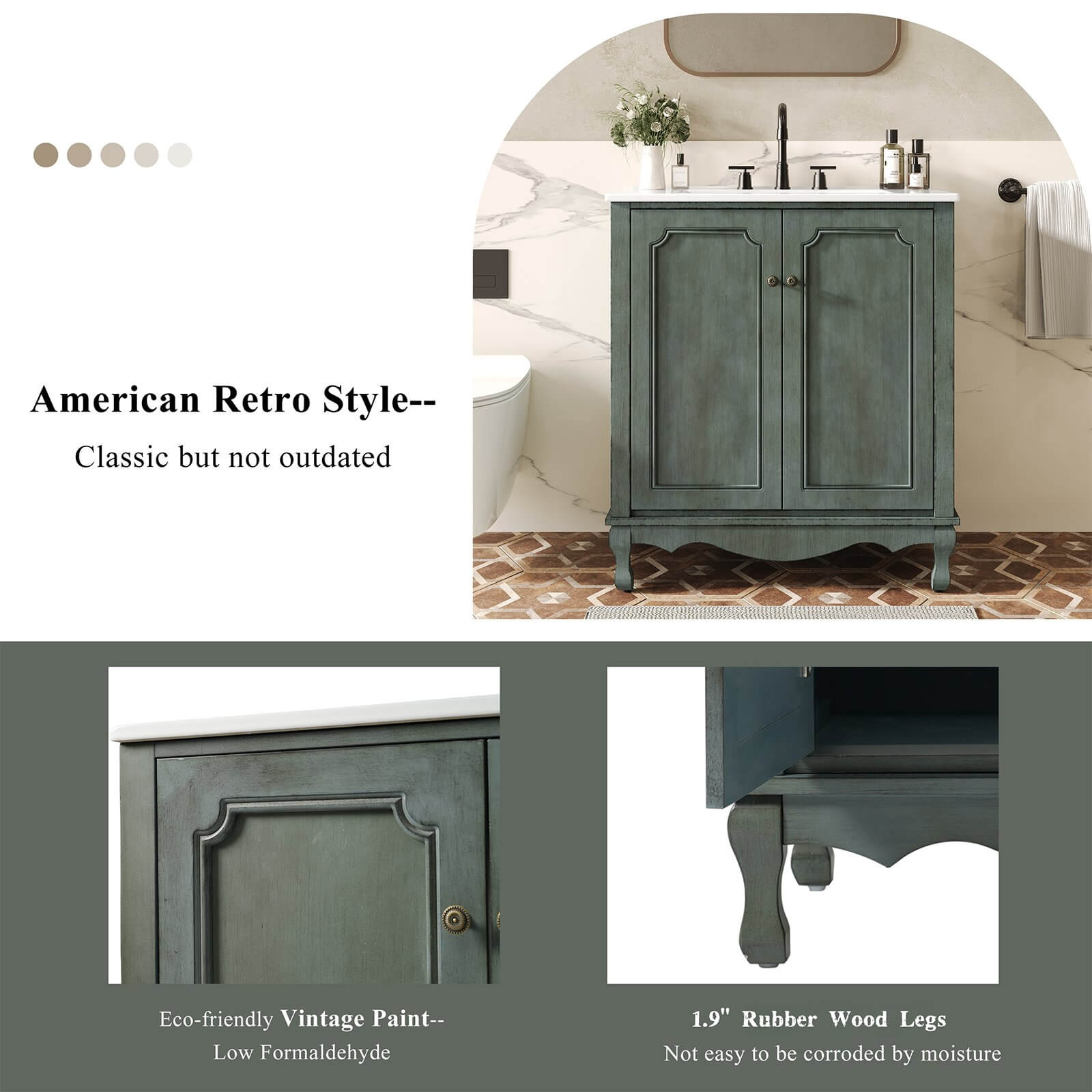 N817GTP245316B American retro bathroom cabinet