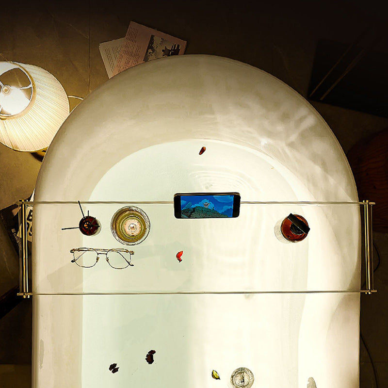 Luxury Clear Bathtub Tray Caddy with Gold Handles