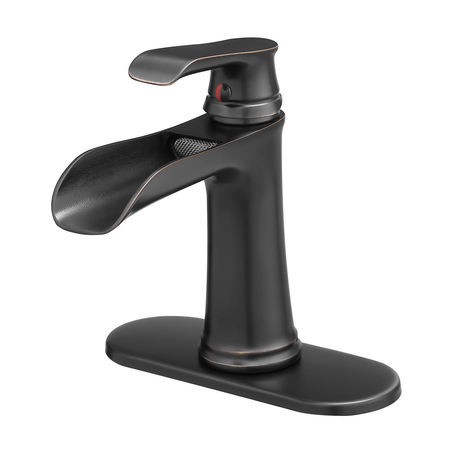 Oil-Rubbed Bronze Single Handle Bathroom Faucet with deck plate