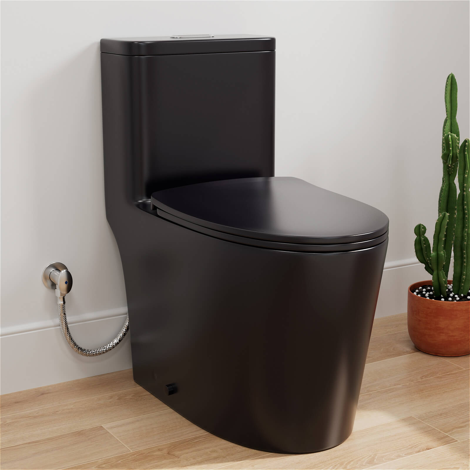 Inodoro monobloque de altura ADA, descarga doble por sifón de 1.0 GPF/1.28 GPF con asiento.