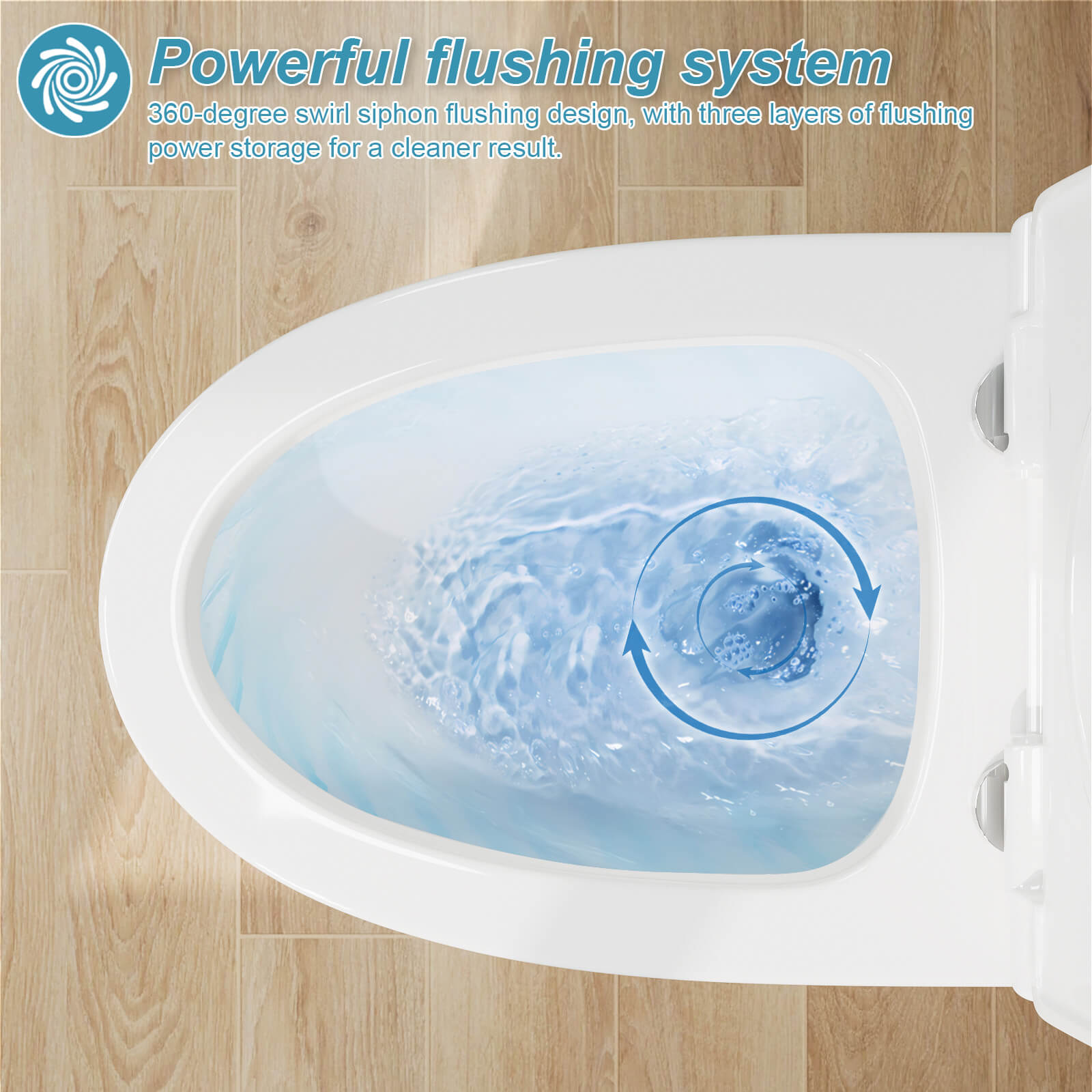 One-Piece Floor Mount Toilet with Siphon Jet Dual Flushing