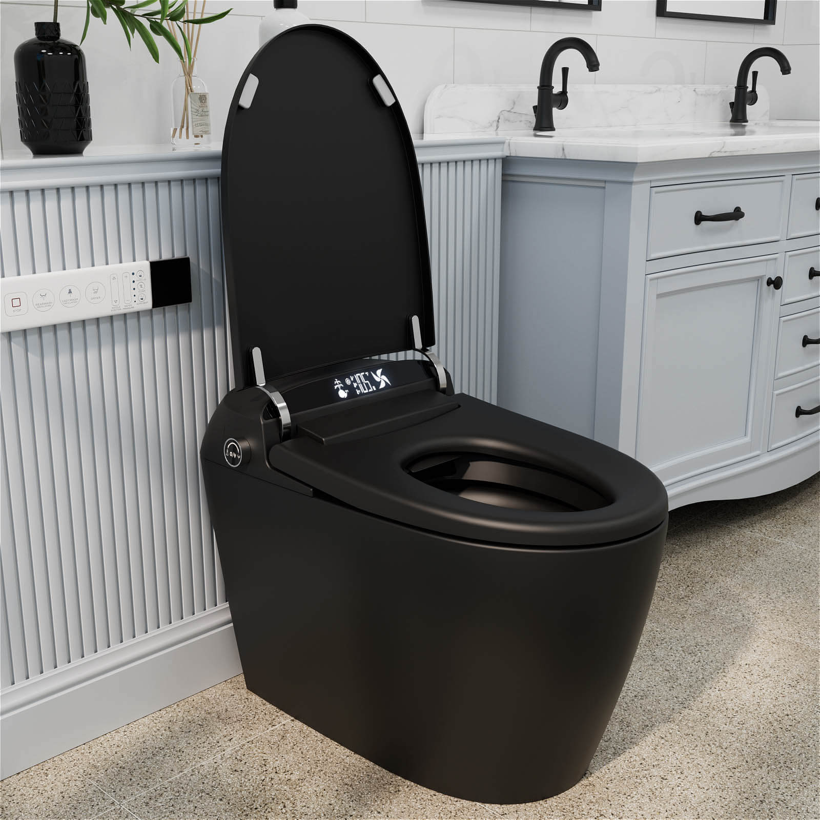 One-Piece Floor Smart Toilet with Mobile Drying