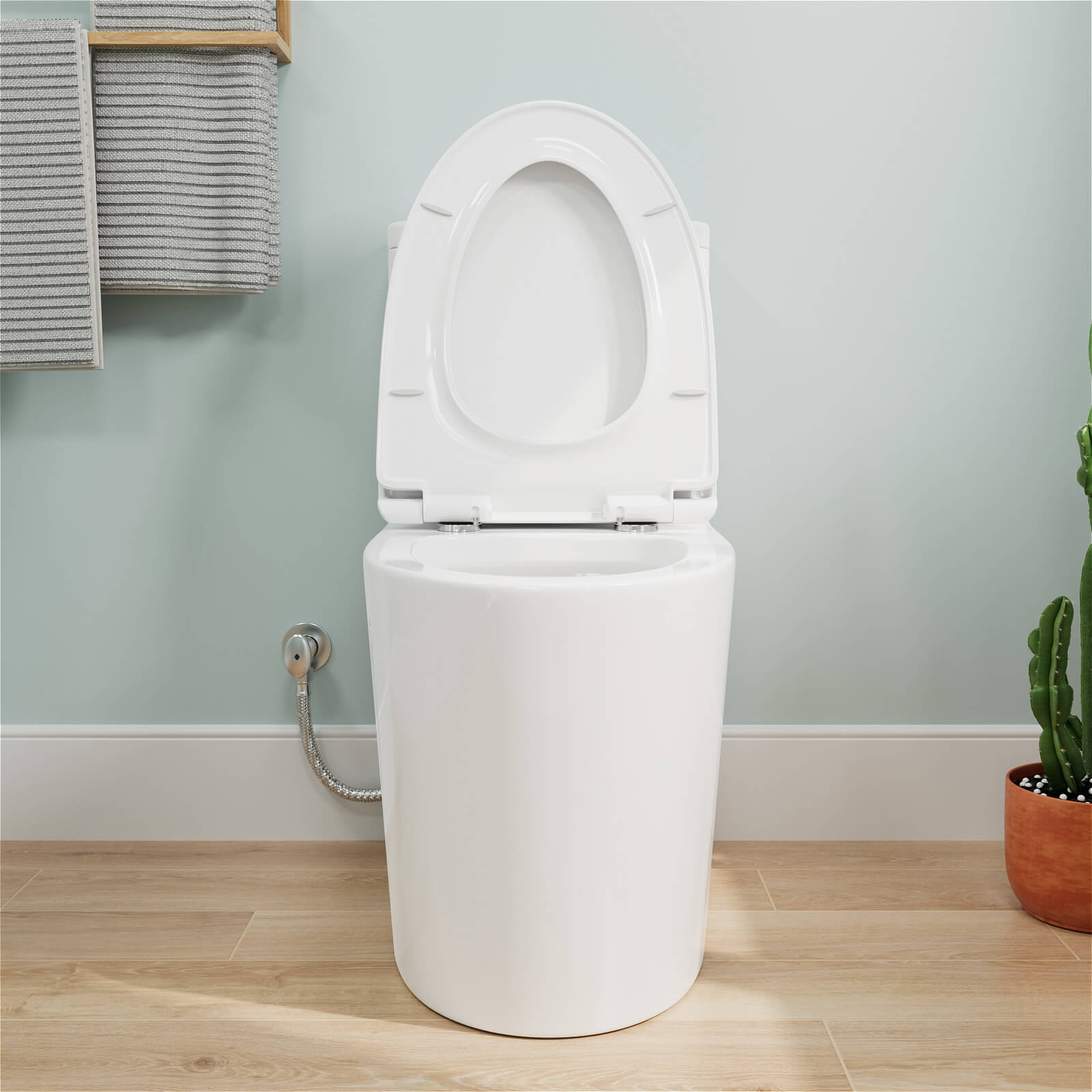 One-Piece Toilet Siphon Jet Flushing with Toilet Seat