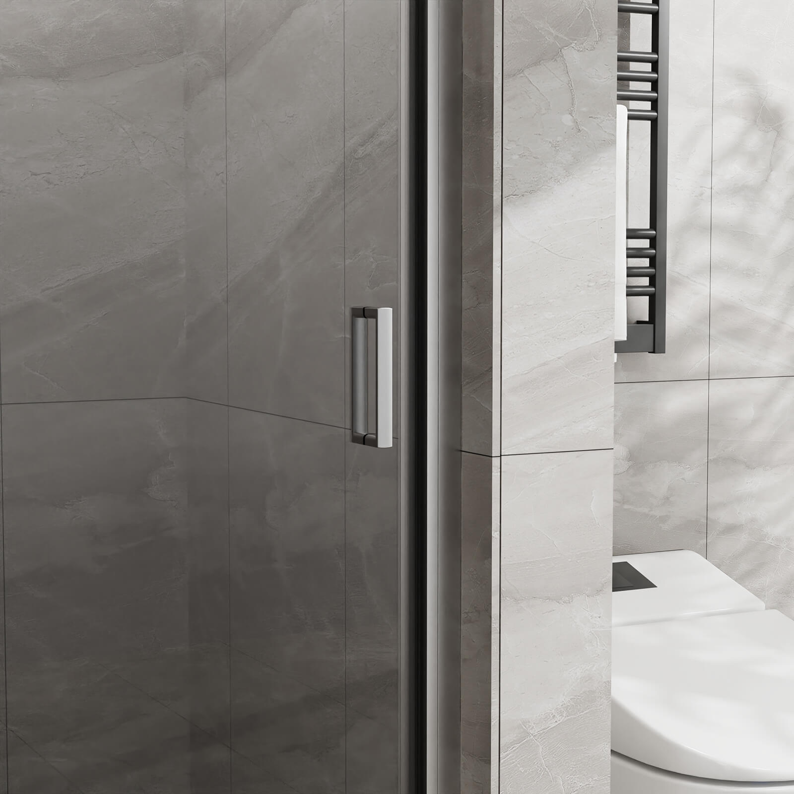 34"-35.2" x 72" Chrome Pivot Shower Door Kit with Tempered Glass and Acrylic Shower Pan