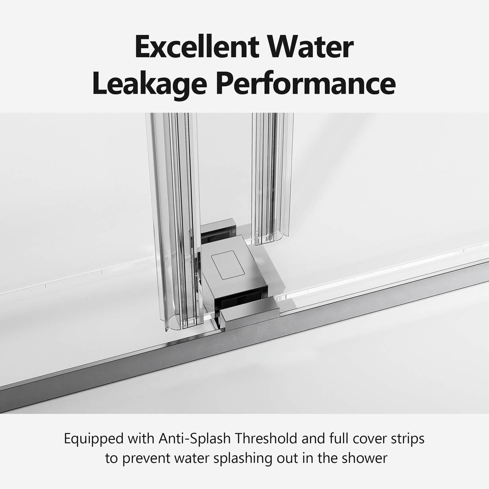 Polished chrome shower door with dual sliding panels