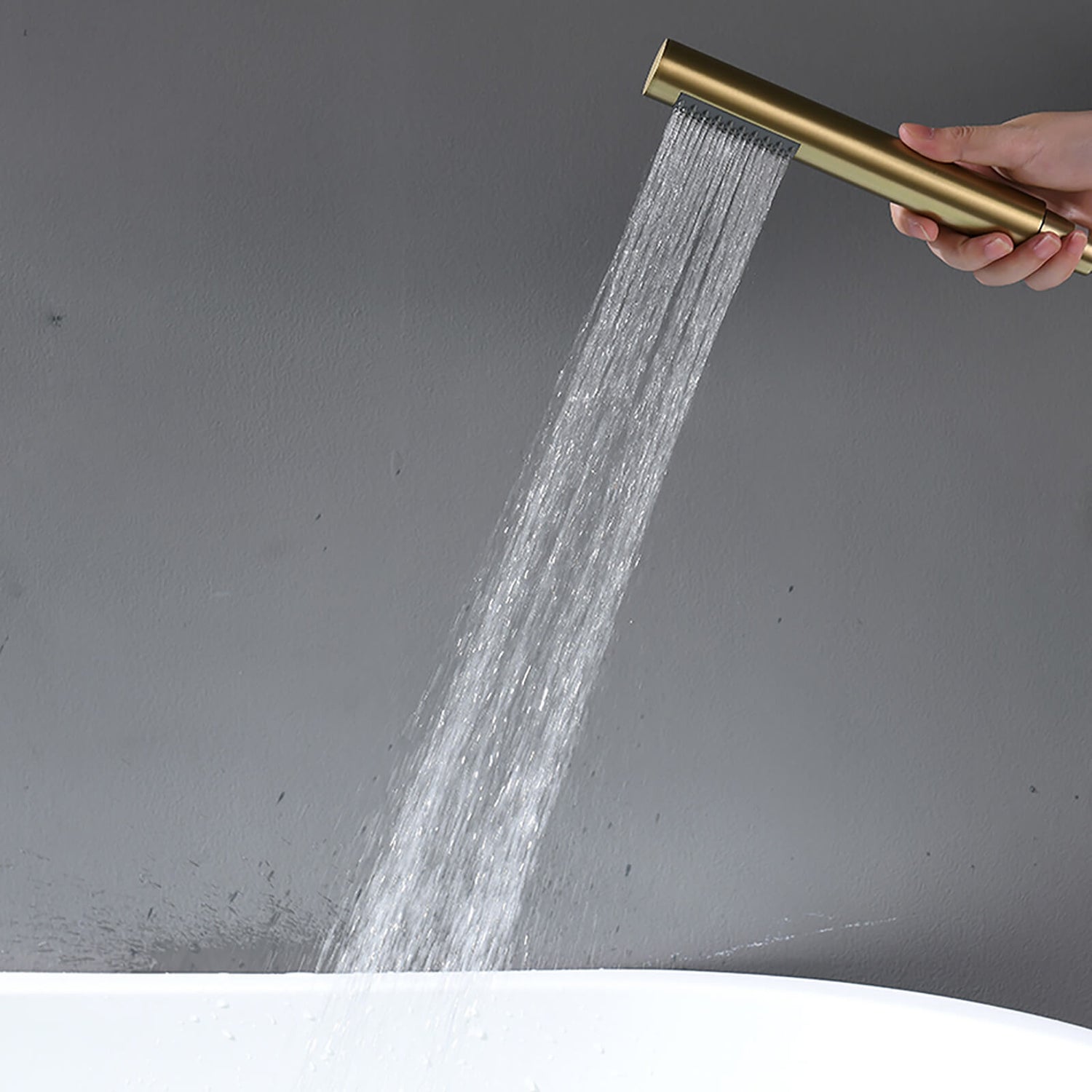 Premium brass freestanding tub filler with hand shower