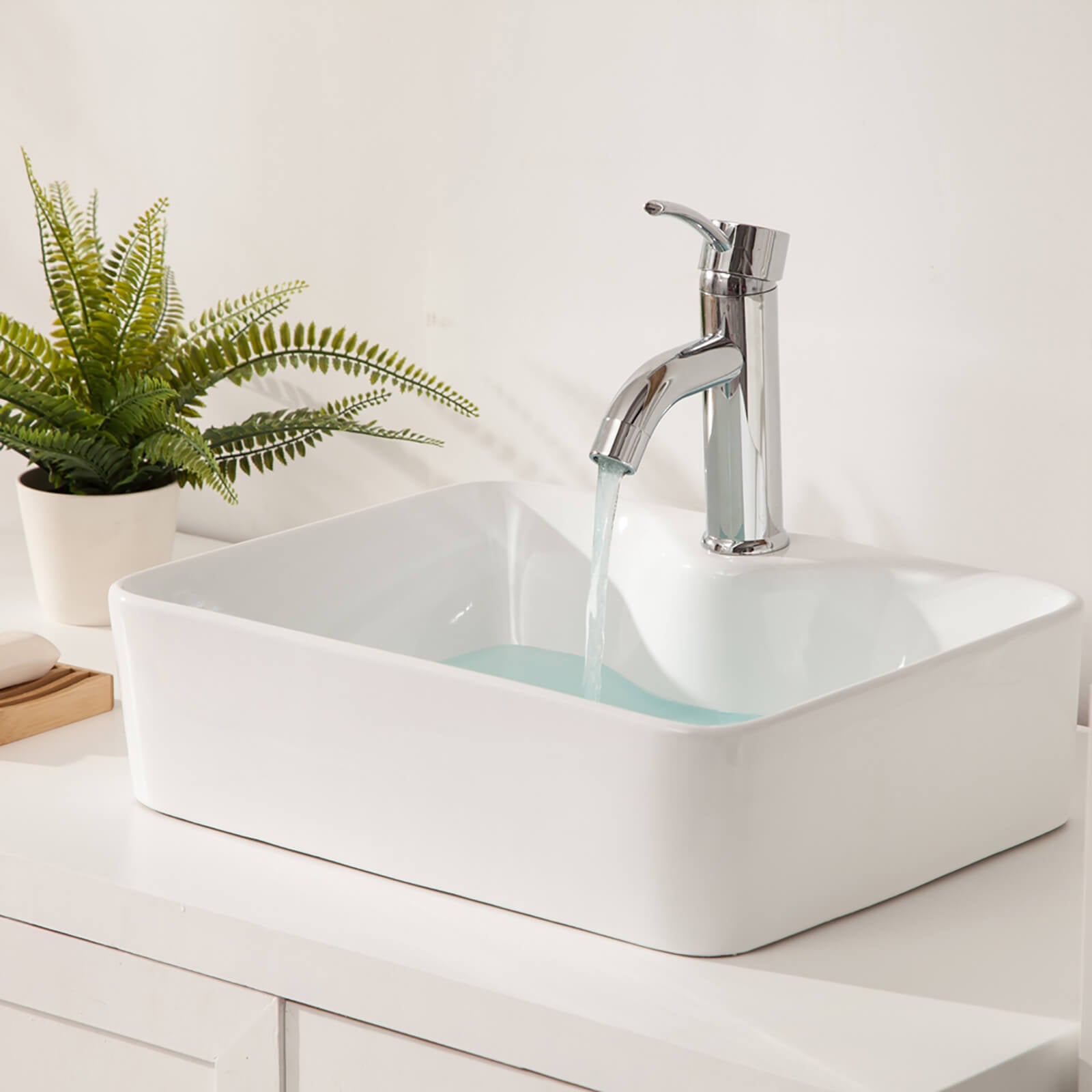 Rectangular vessel sink for stylish bathroom renovation project