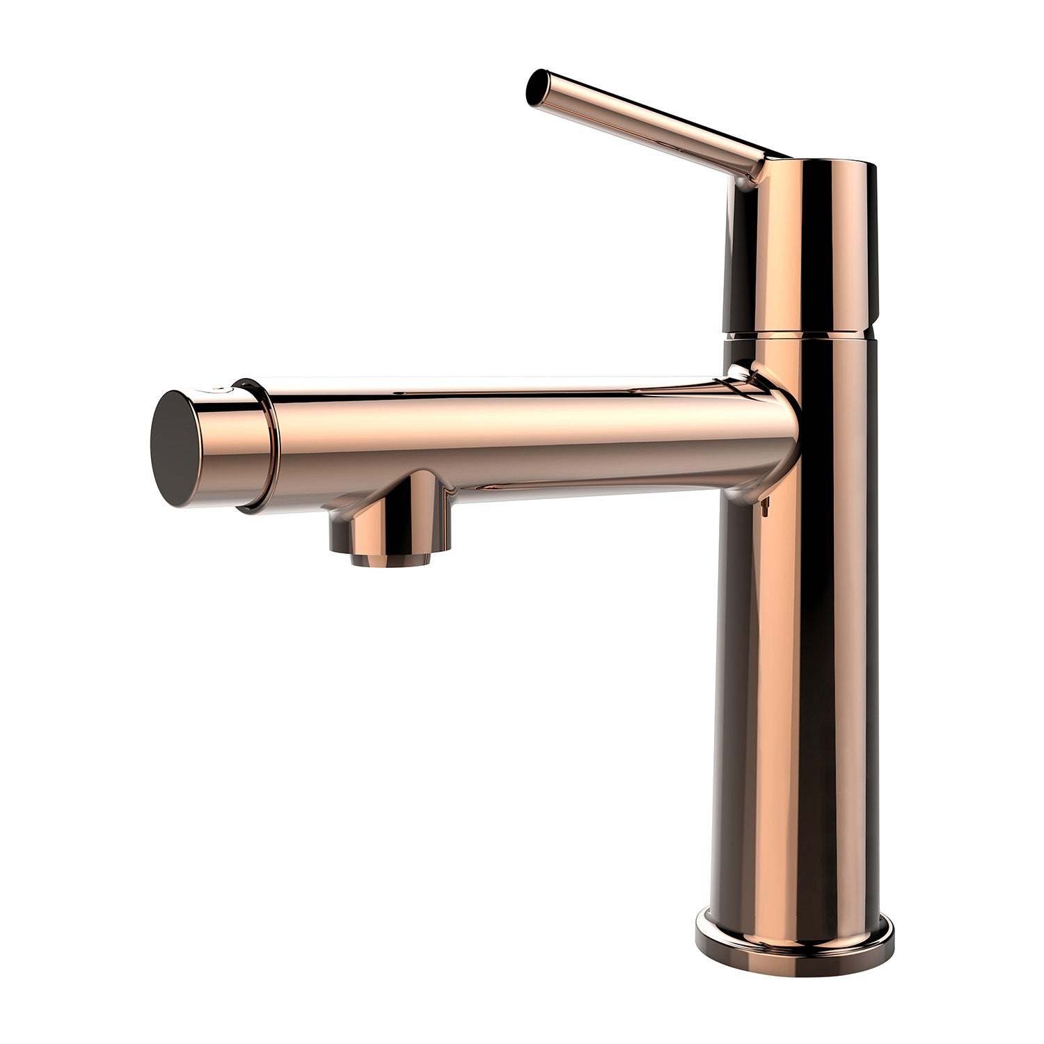 Rose Gold Single Handle Single Hole Bathroom Faucet with 2 Water Flow Mode