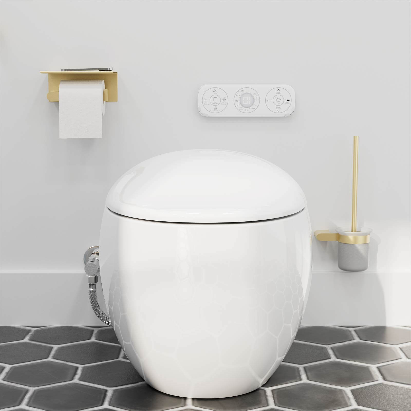 Rust resistant brushed gold bathroom set